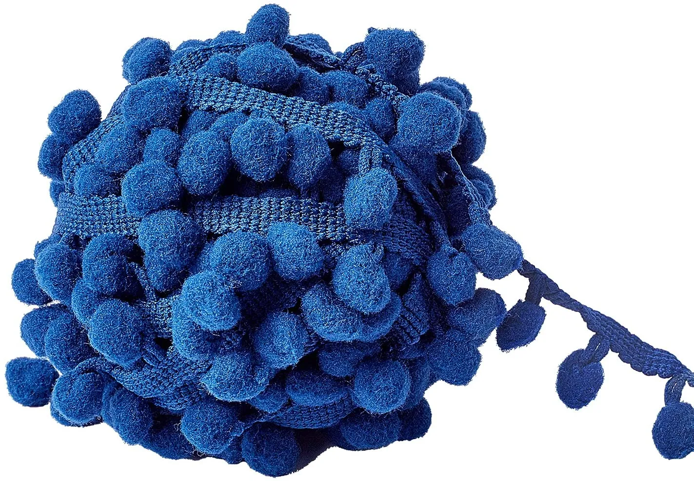 20 Yards Mini Pom Pom Trim (Blue) Ball Fringe Ribbon Sew on DIY Craft Sewing Accessory for Home Curtain Clothes Pillow Decoration