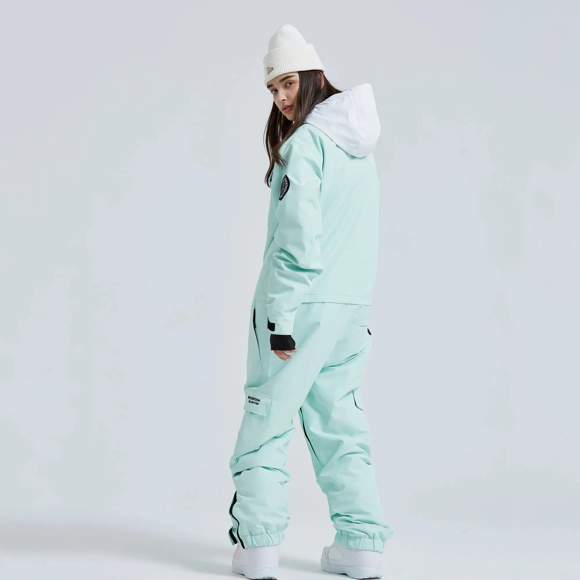 Adult One Piece Ski Suits Waterproof Winter Snowsuits