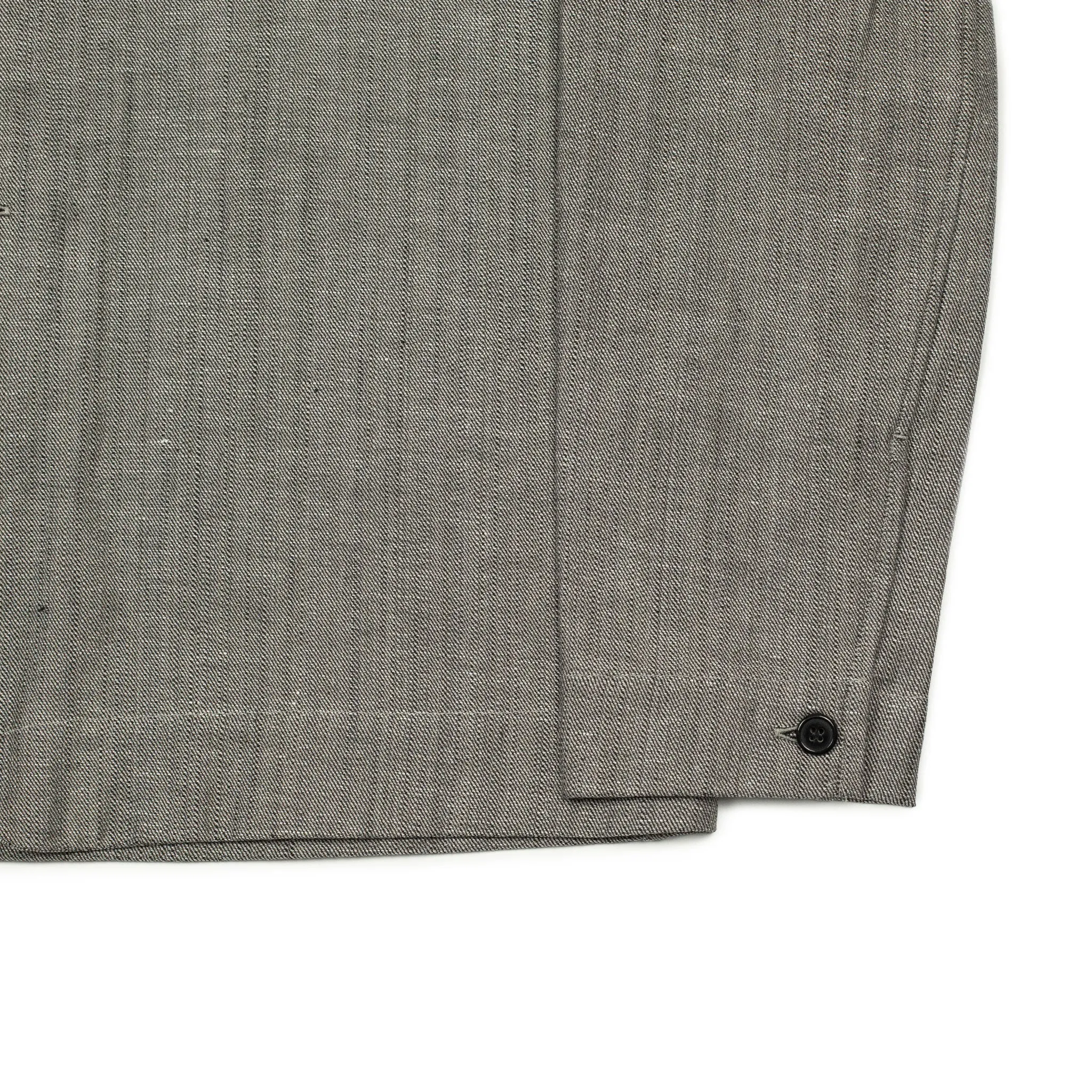 Airstream camp collar long-sleeve shirt in Canvas black and taupe cotton linen