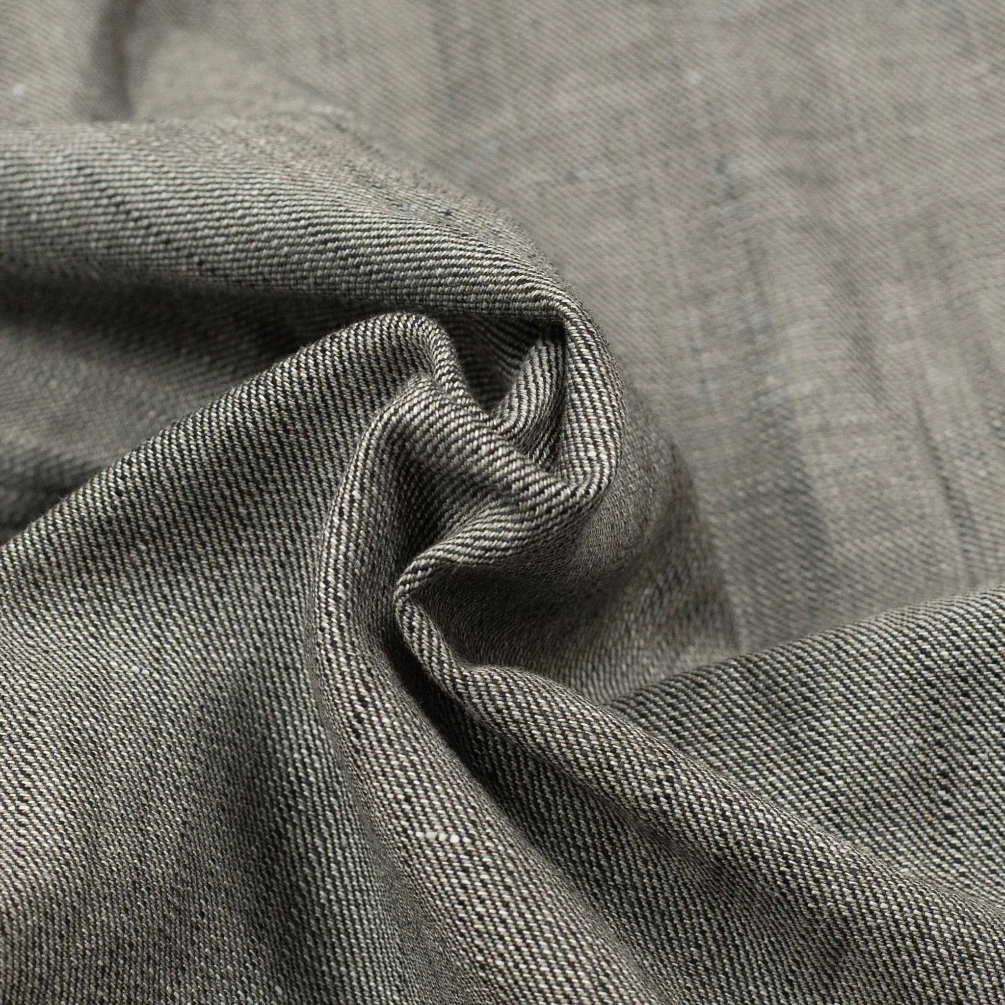 Airstream camp collar long-sleeve shirt in Canvas black and taupe cotton linen