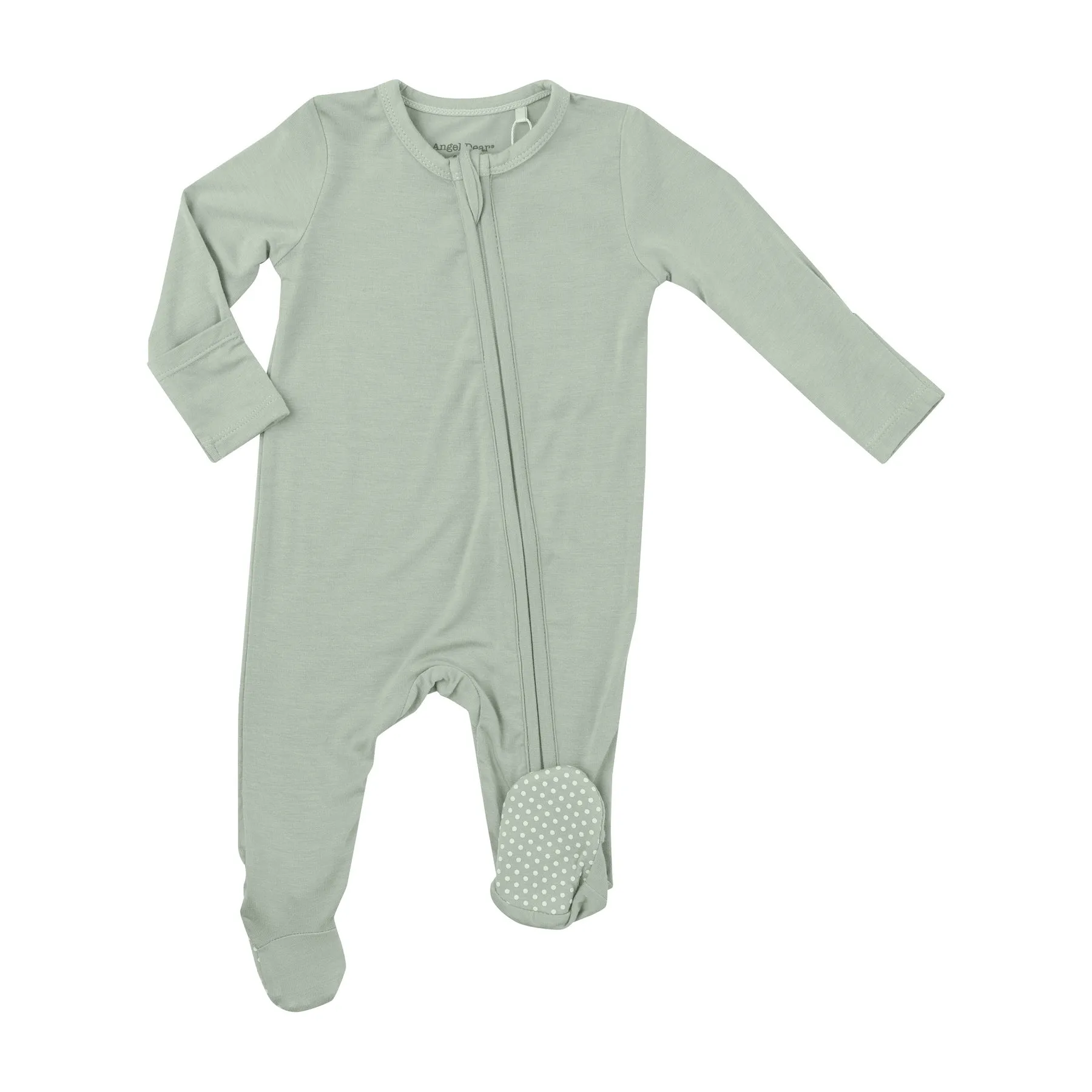 Angel Dear Seafoam Green Solid 2 Way Zipper Footie