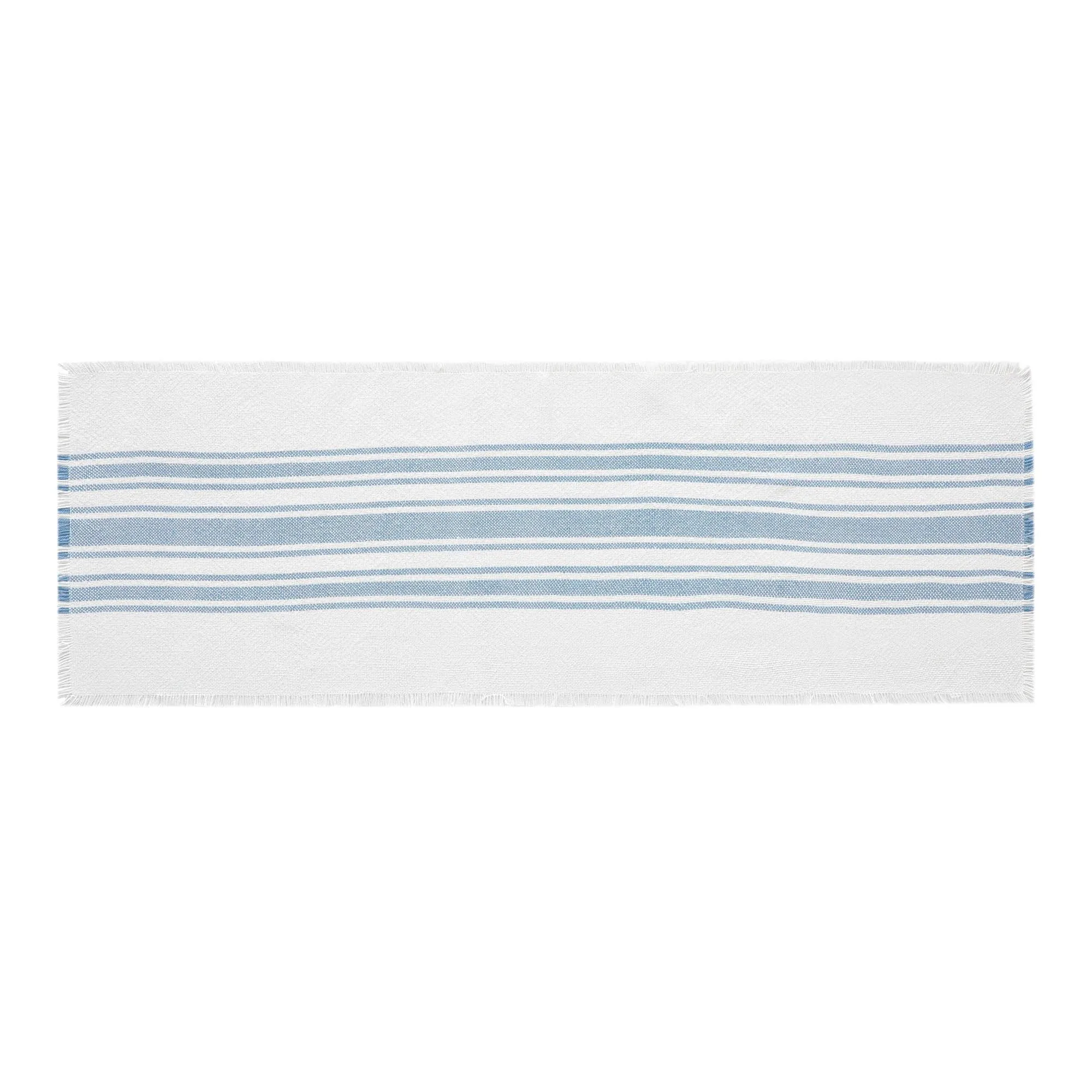 Antique White Stripe Blue Indoor/Outdoor Table Runner 12x36 VHC Brands VHC Brands