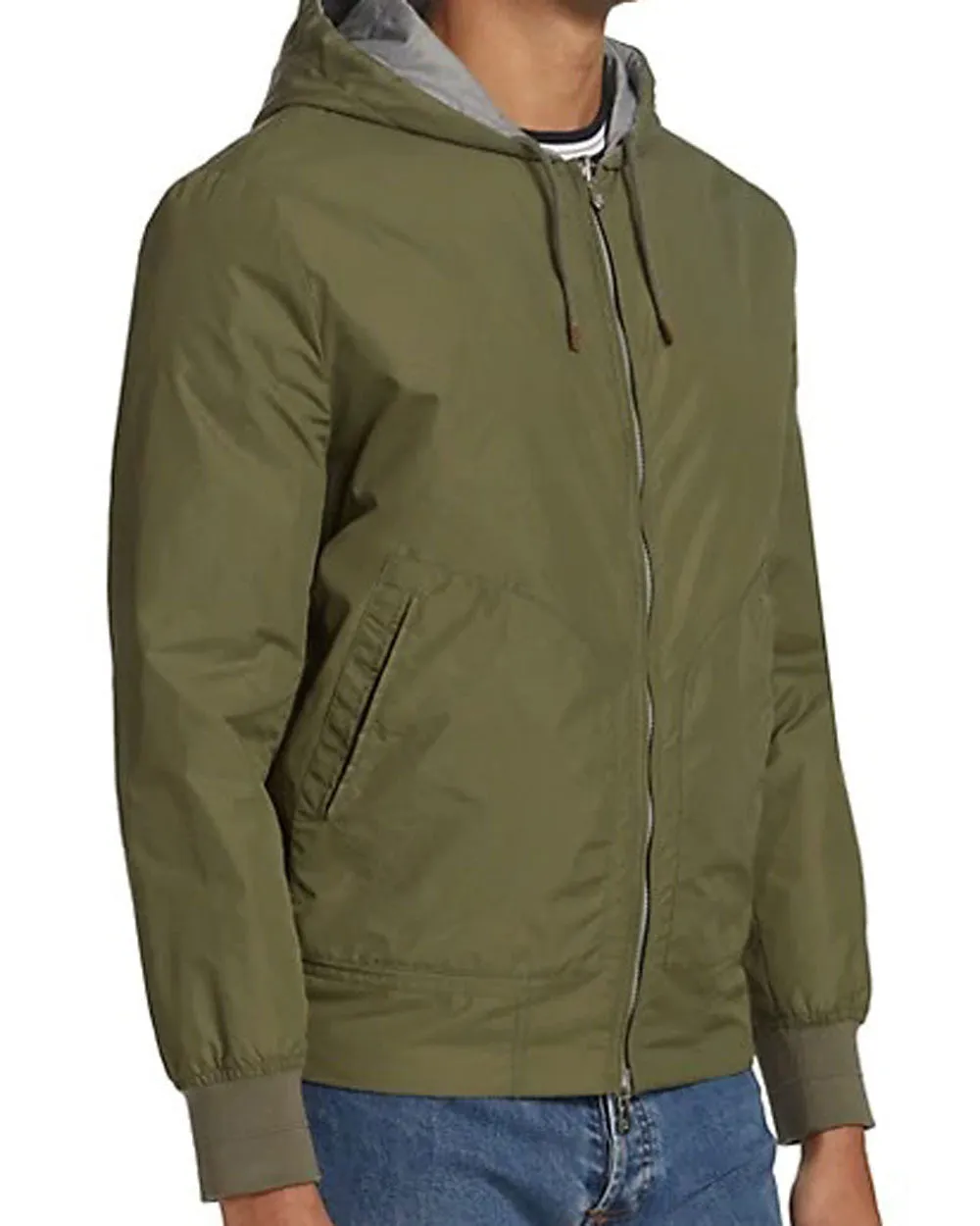 Army Green Reversible Hooded Jacket