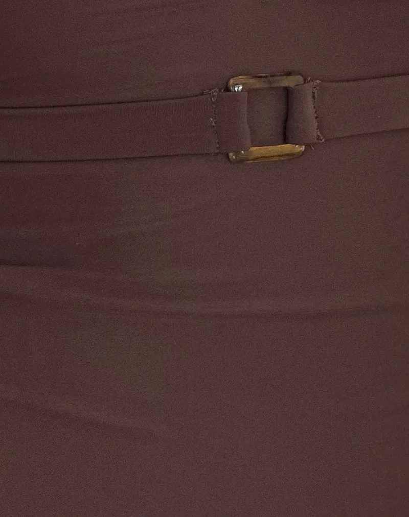Avi Swim Shorts in Brown with Belt
