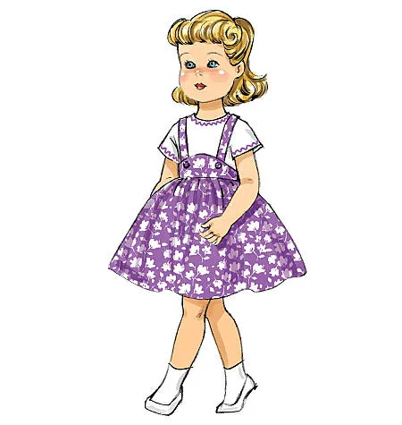 B6336 Retro Outfits for 18" Doll (Size: One Size Only)