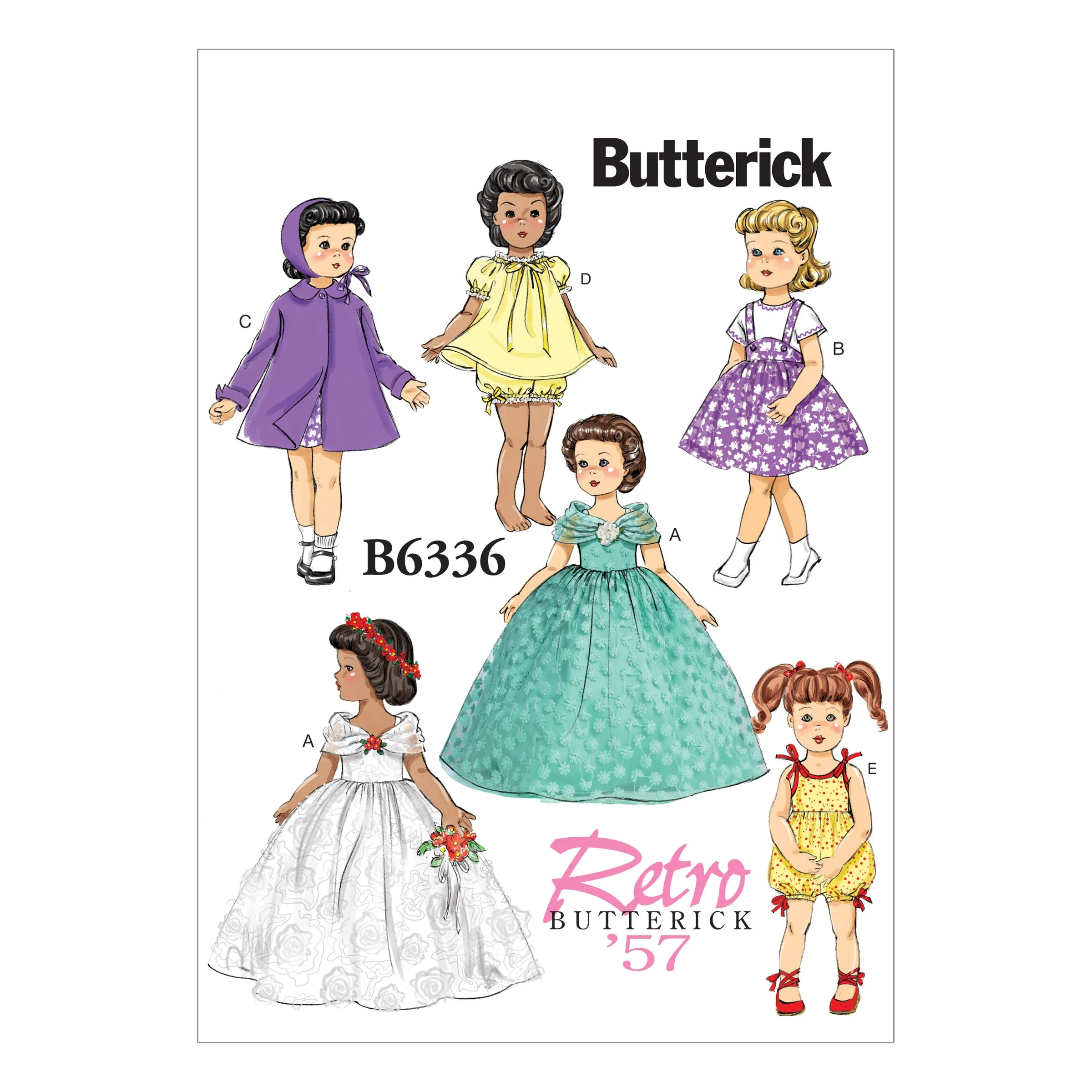 B6336 Retro Outfits for 18" Doll (Size: One Size Only)