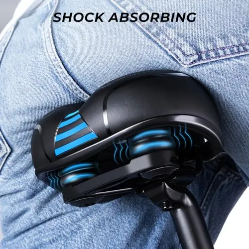 Bike Seat, YOUNGDO Bicycle Saddle Soft Wide Road Bike Gel Saddles, Breathable Mountain Bike Seat, Suitable for Peloton Bike MTB Mountain Bike Folding Bike, Road Bike, Spinning Bike, Exercise Bikes