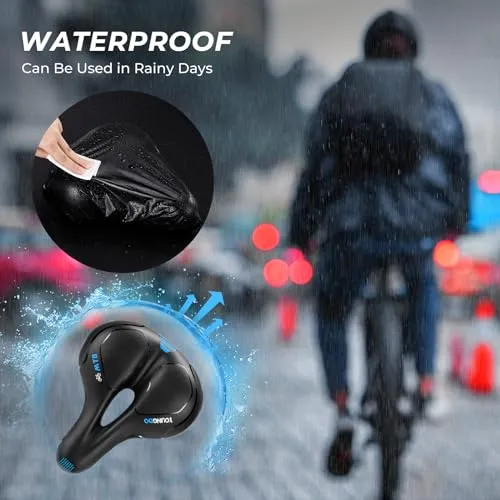 Bike Seat, YOUNGDO Bicycle Saddle Soft Wide Road Bike Gel Saddles, Breathable Mountain Bike Seat, Suitable for Peloton Bike MTB Mountain Bike Folding Bike, Road Bike, Spinning Bike, Exercise Bikes