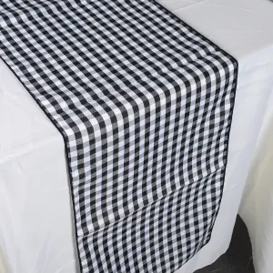 Black - 14 x 90 inch Checkered / Plaid Table Runner