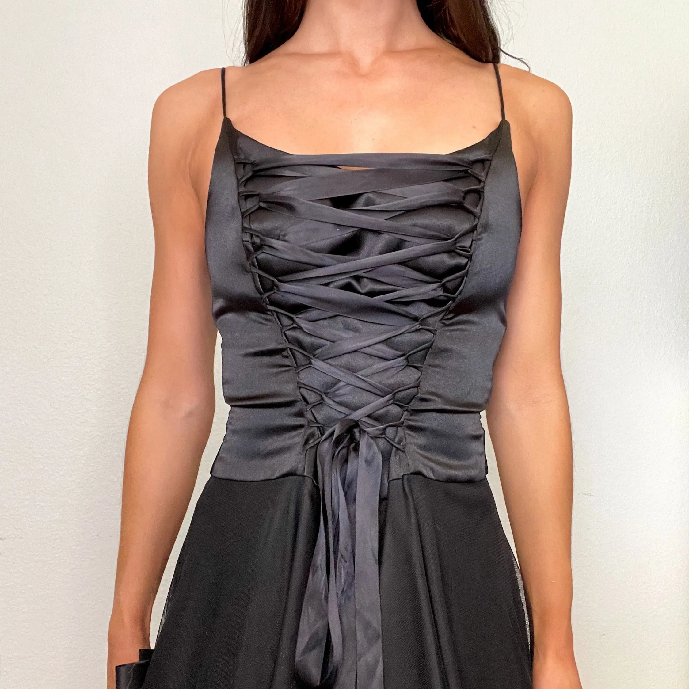Black Fairy Corset Midi Dress (S)