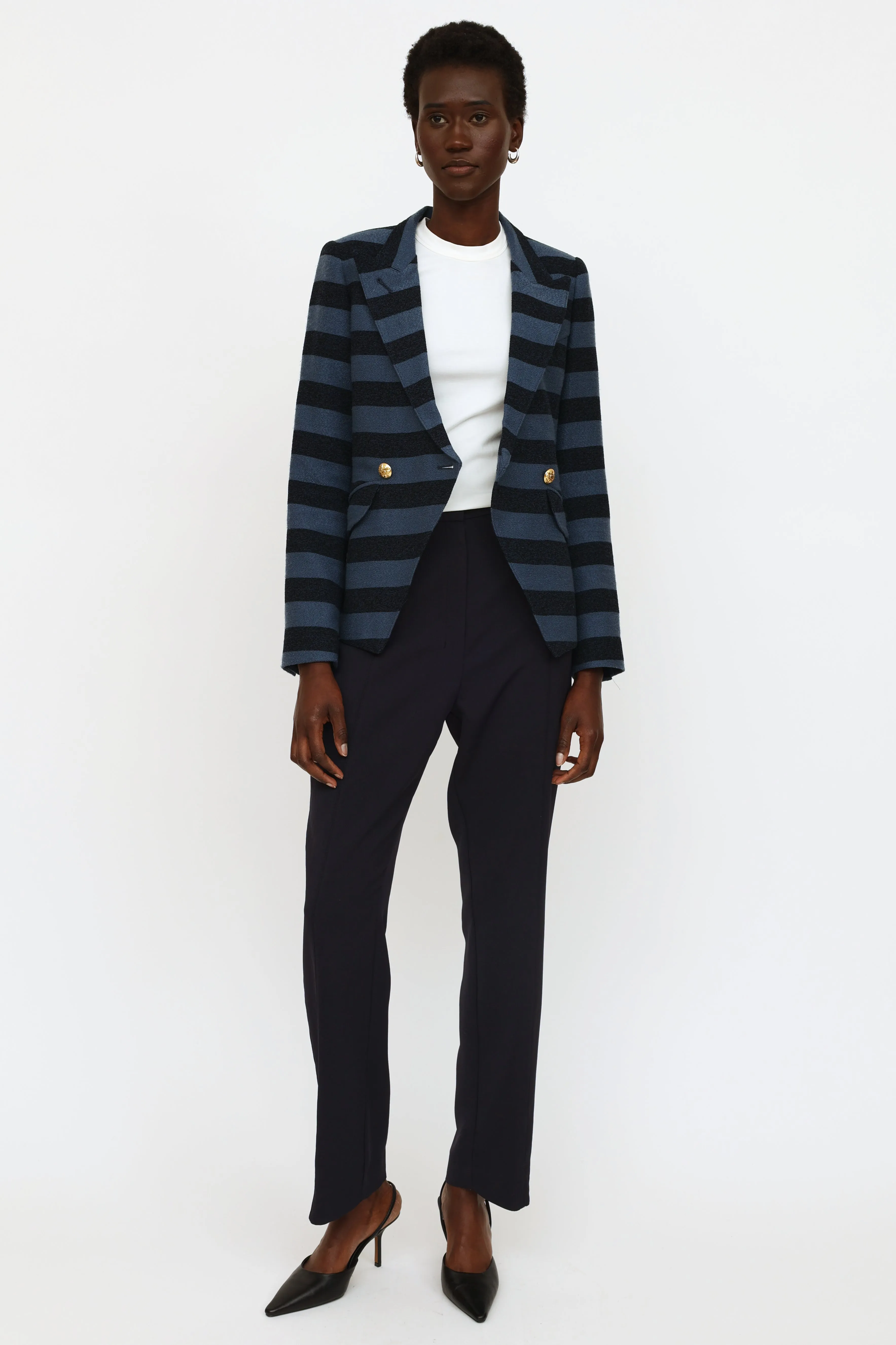 Blue & Navy Striped Blazer