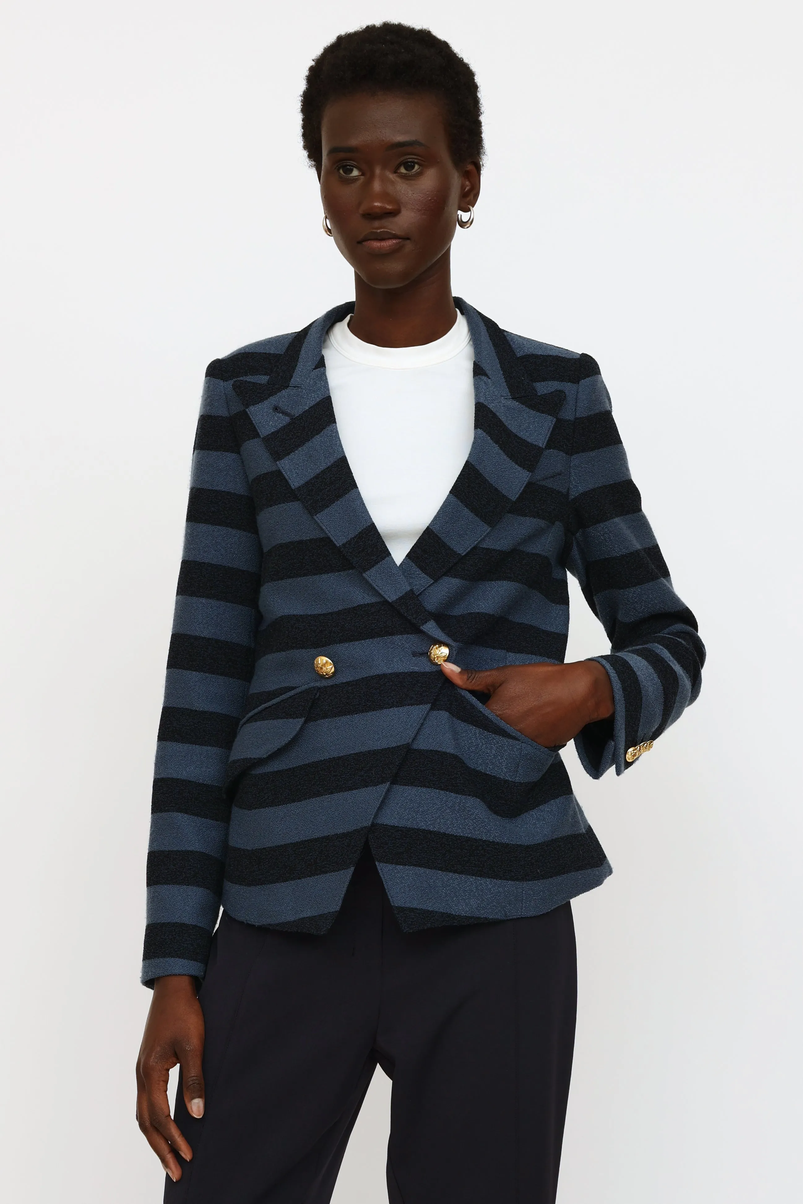 Blue & Navy Striped Blazer