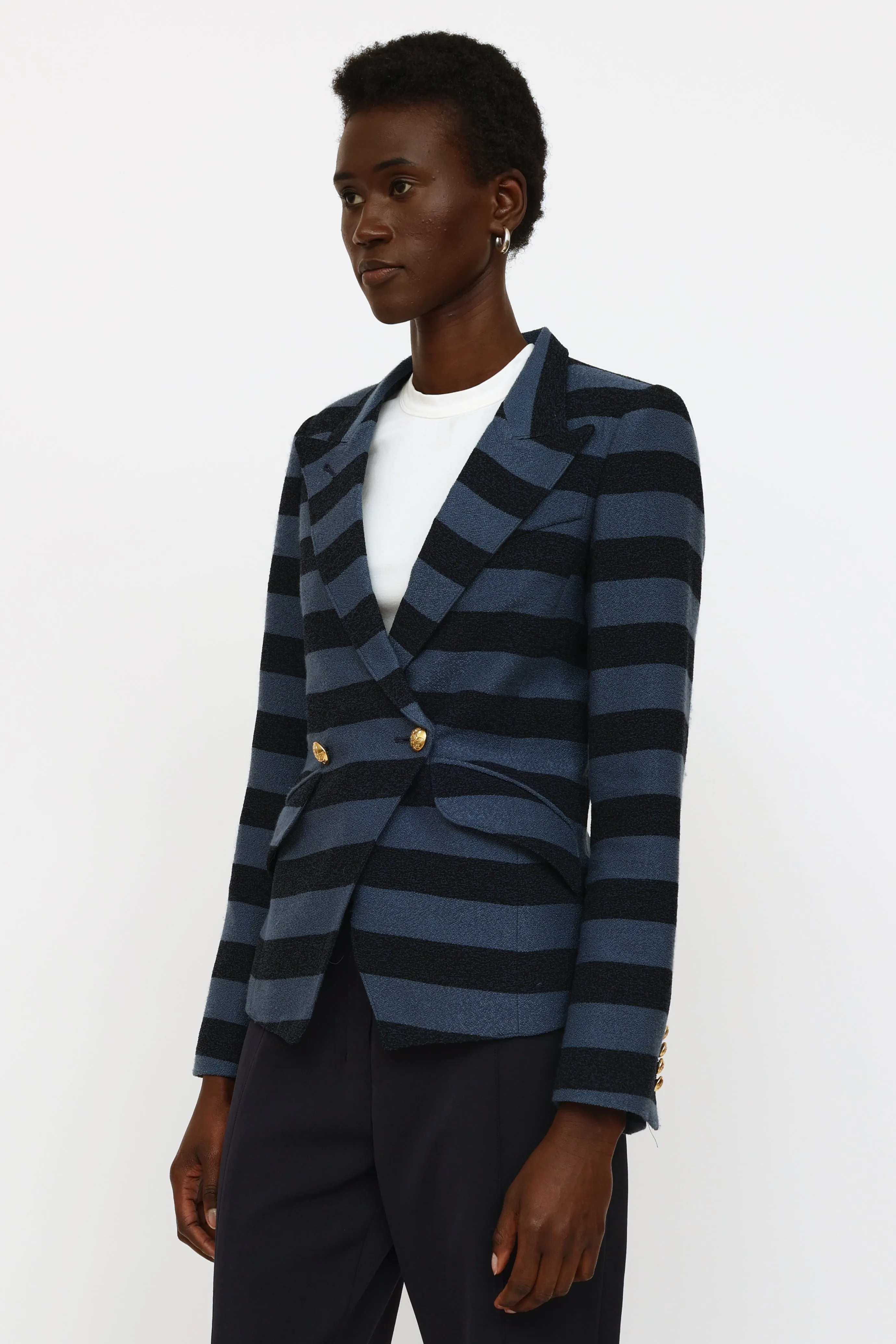 Blue & Navy Striped Blazer