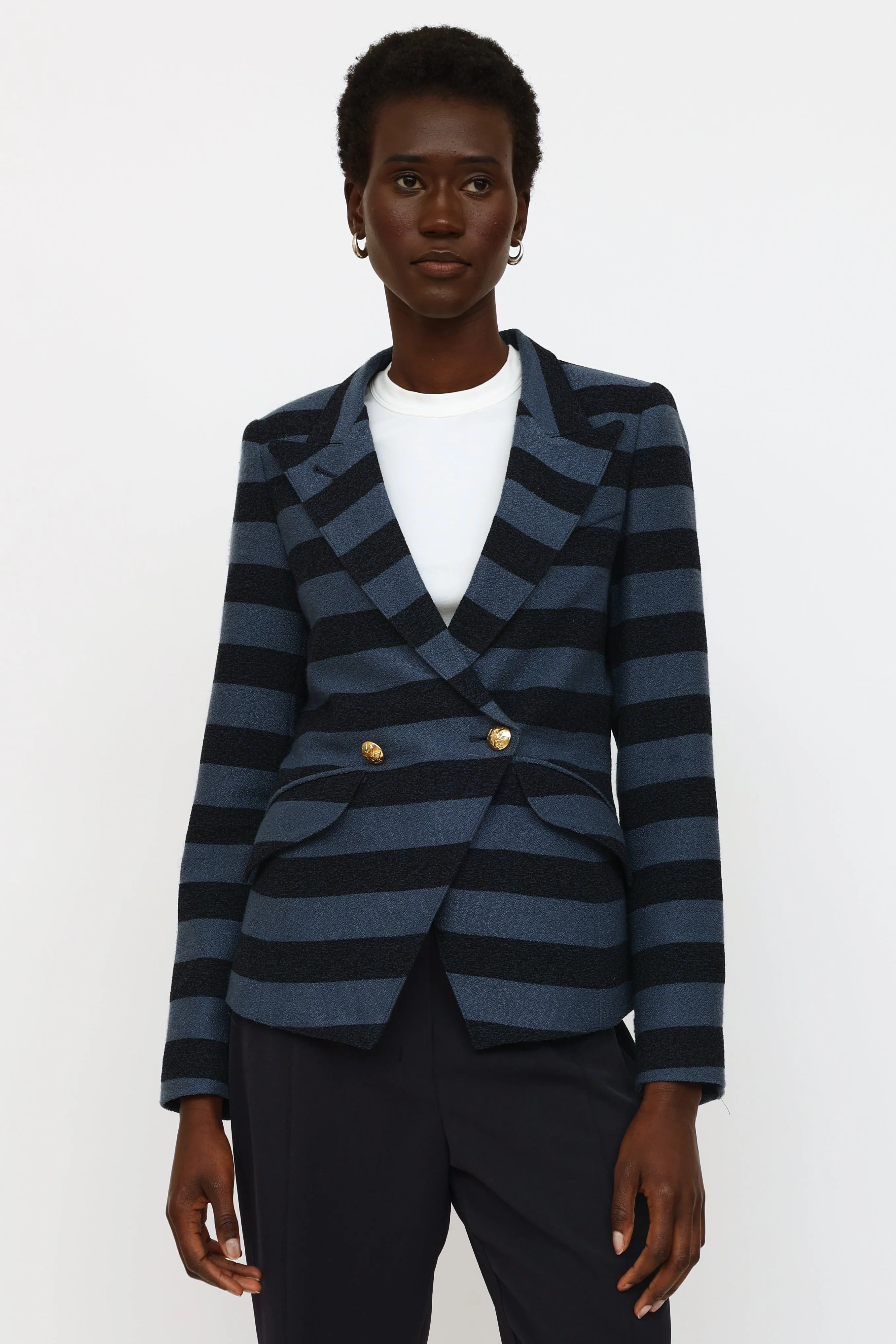 Blue & Navy Striped Blazer