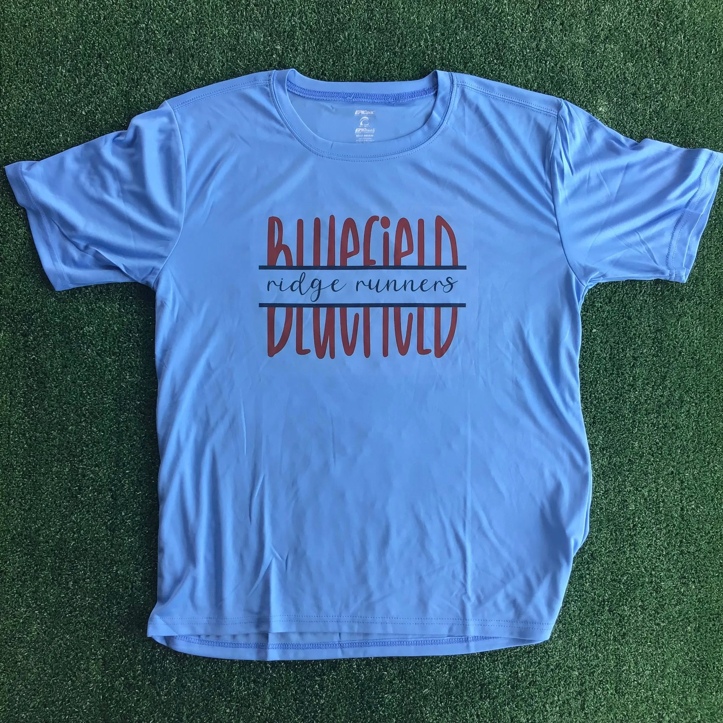 Bluefield Cursive Split Baby Blue Short Sleeve DriFit