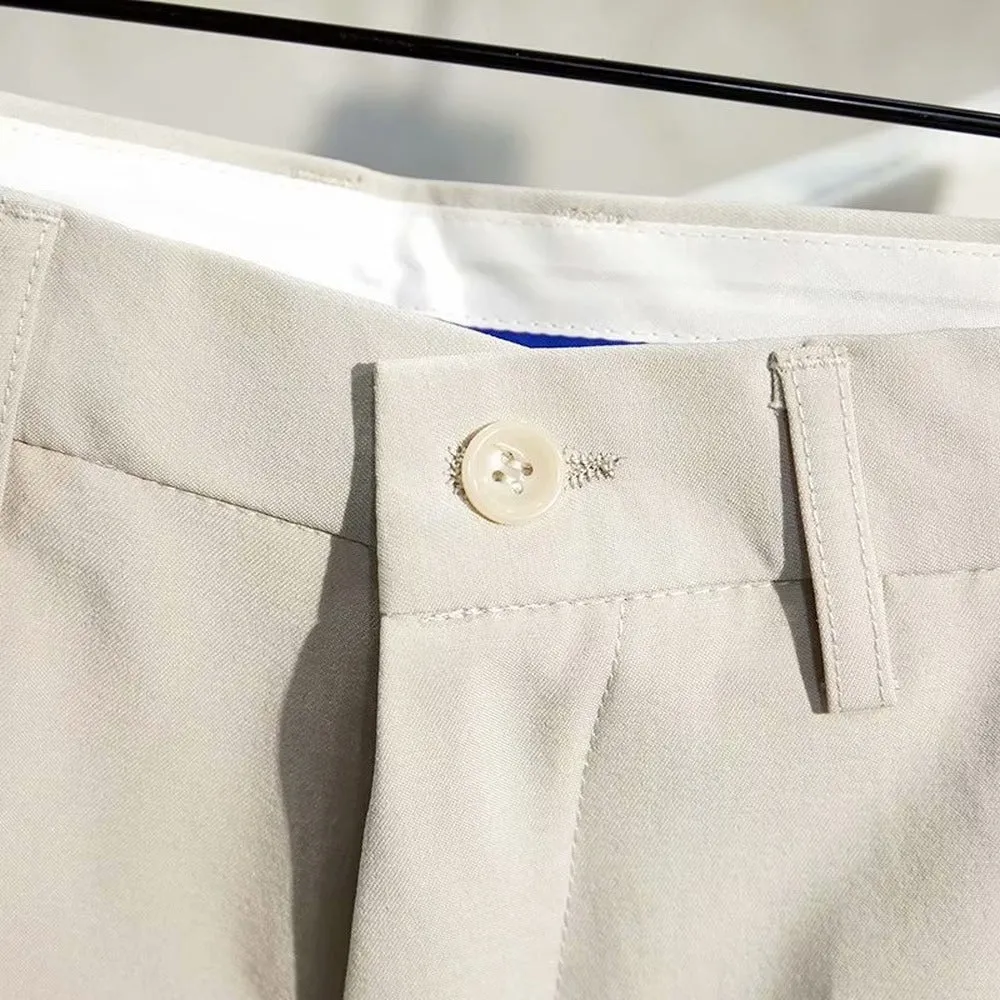 Casual Solid Polyester Chino Short