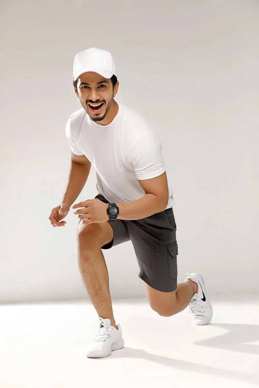 Charcoal Sweat Shorts With Cargo Pockets