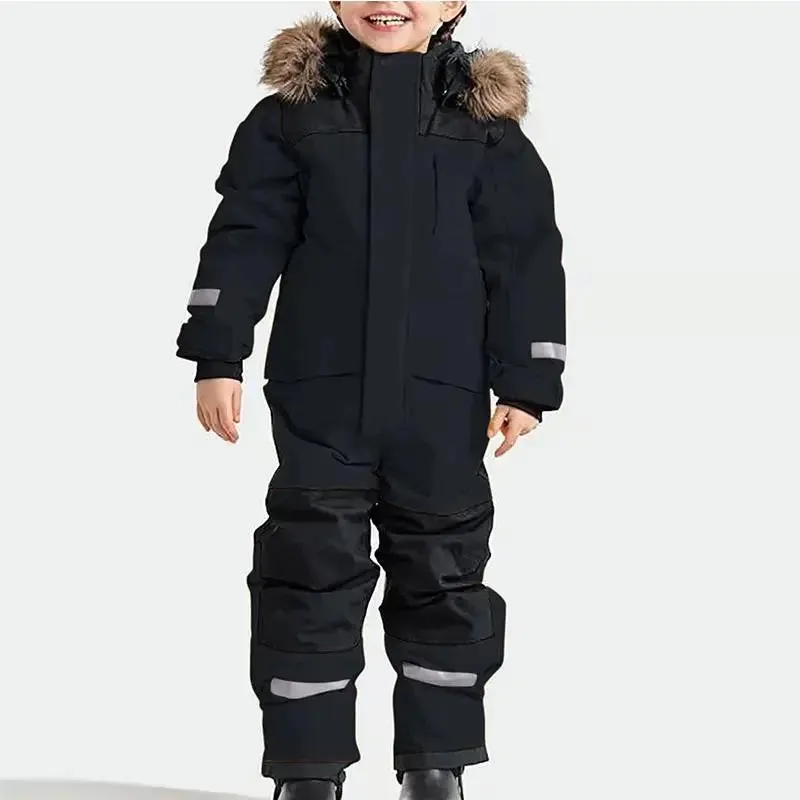 Children's Winter Ski Suit Thermal One-piece Ski Overalls