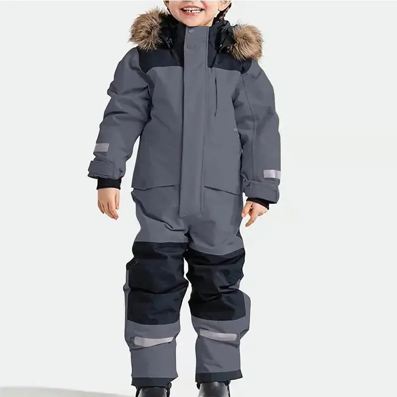 Children's Winter Ski Suit Thermal One-piece Ski Overalls