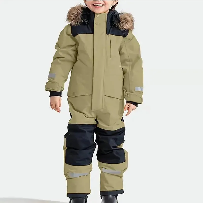 Children's Winter Ski Suit Thermal One-piece Ski Overalls