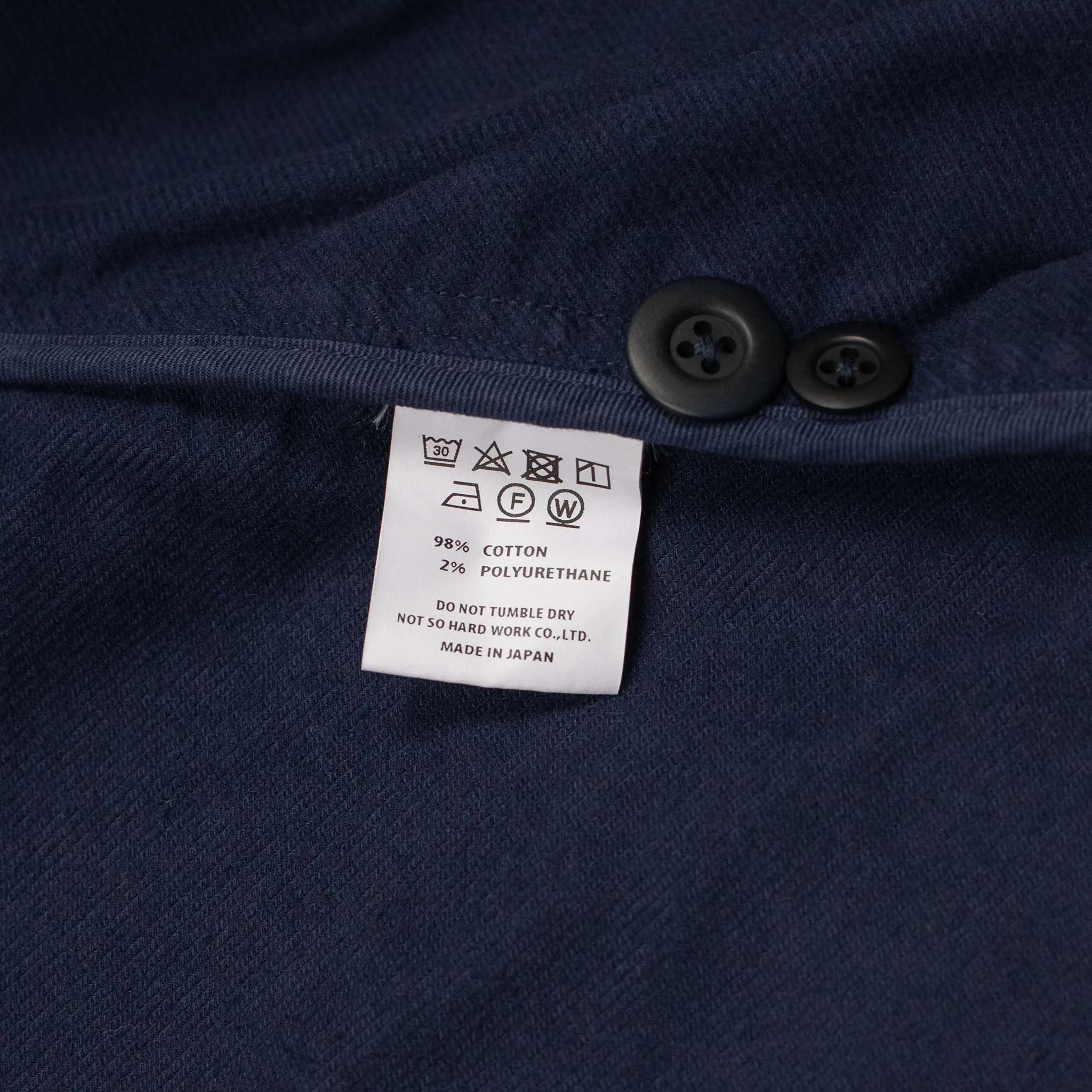 Chore blazer in garment dyed blue stretch cotton brushed twill