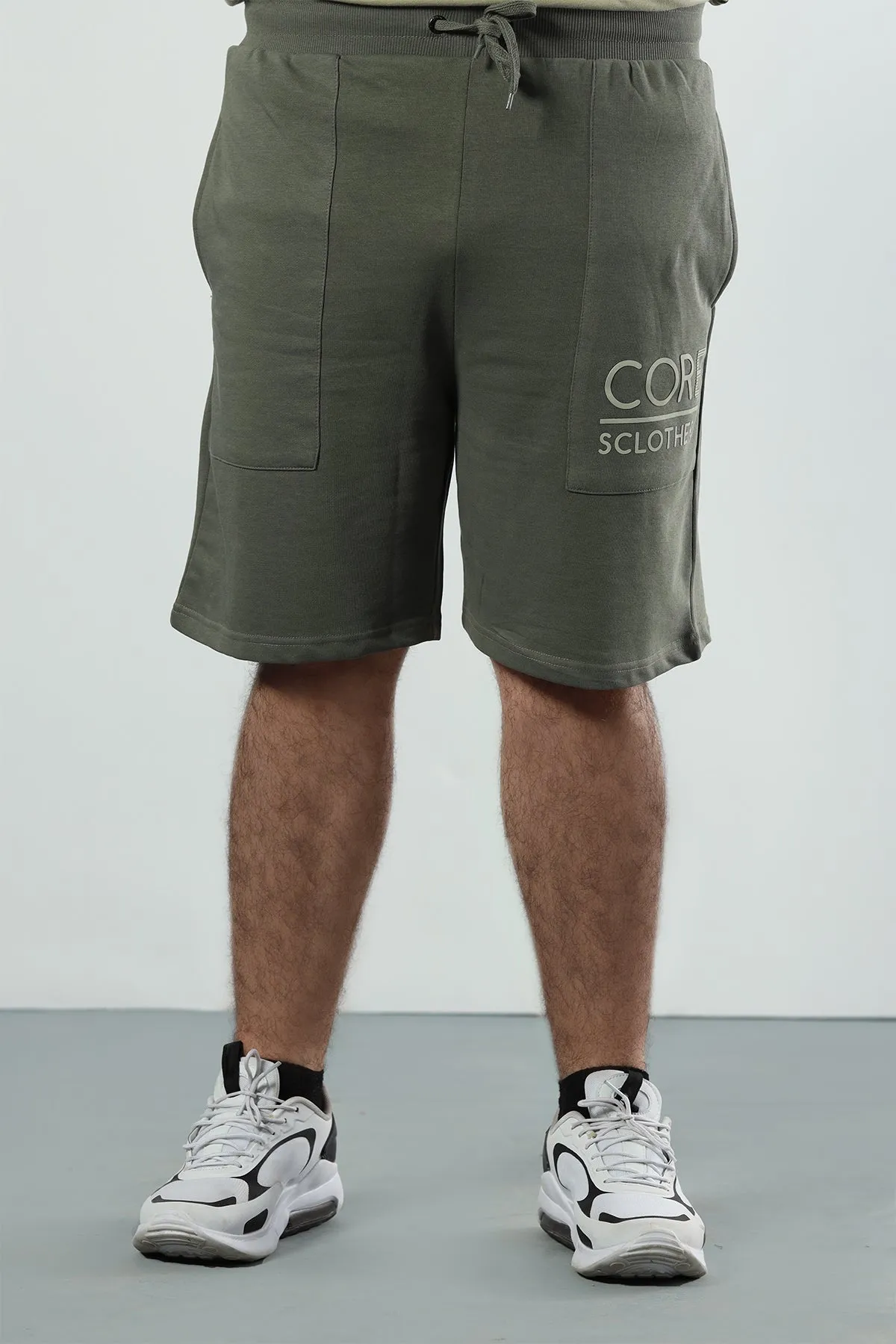 Core Olive Shorts (Plus Size) - P22 - MSH024P