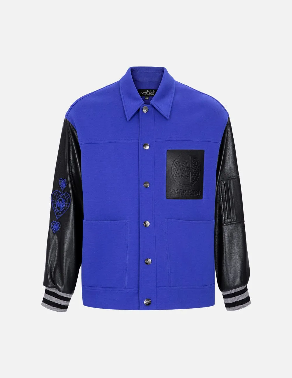 Couple Style Patchwork Pu Leather Baseball Jacket