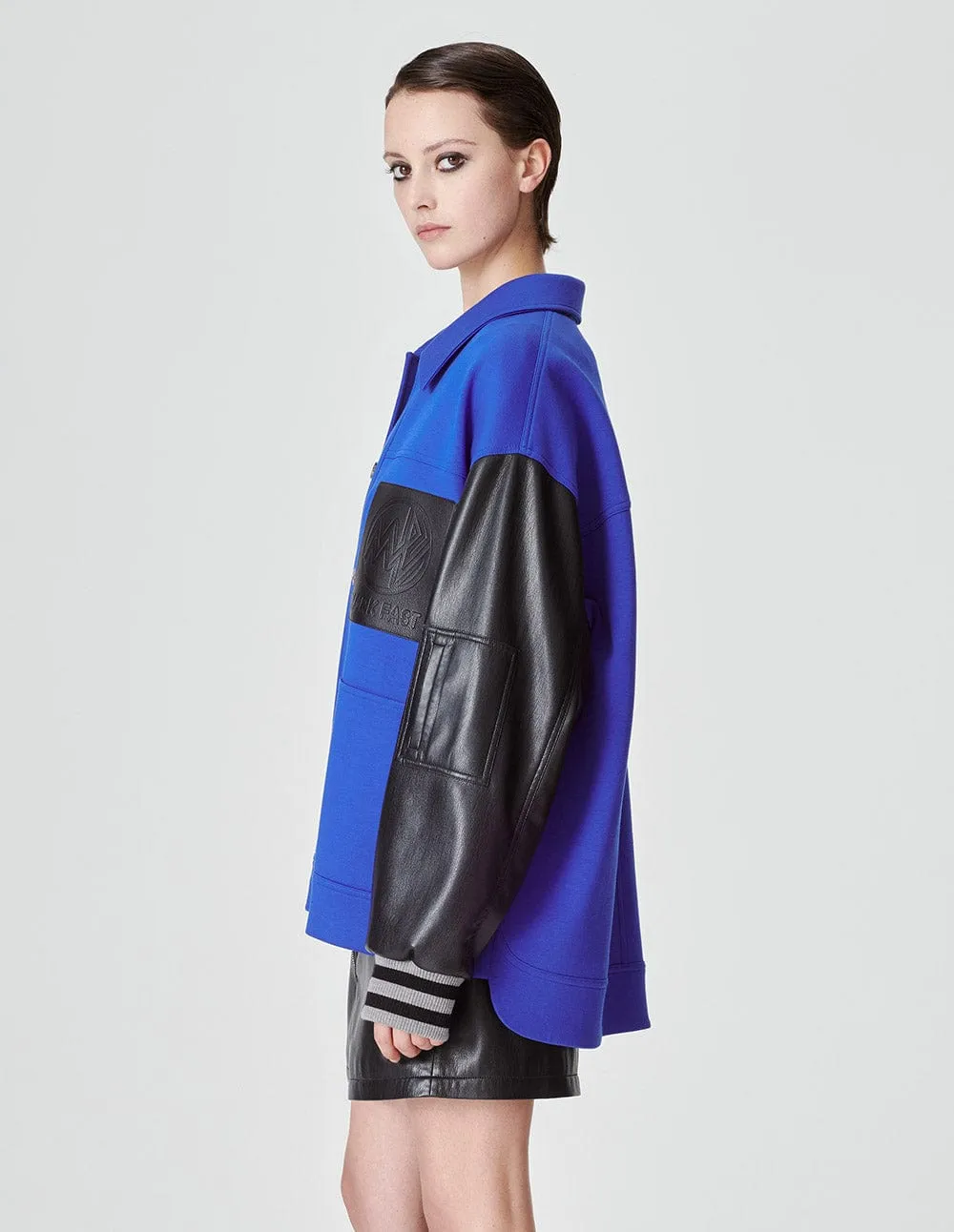 Couple Style Patchwork Pu Leather Baseball Jacket