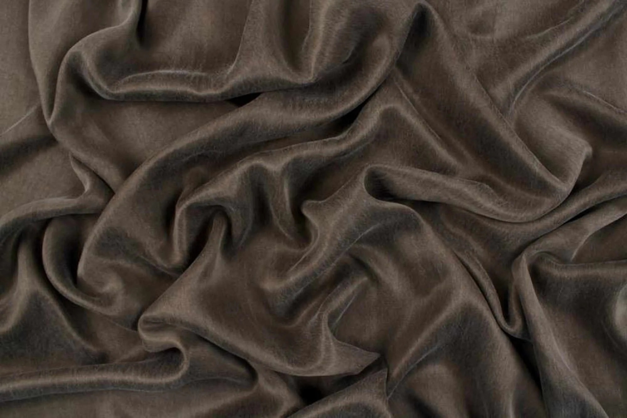Cupro Viscose Blend Twill, Vegan Certified - Earthy Moss (1 Mt Remnant)