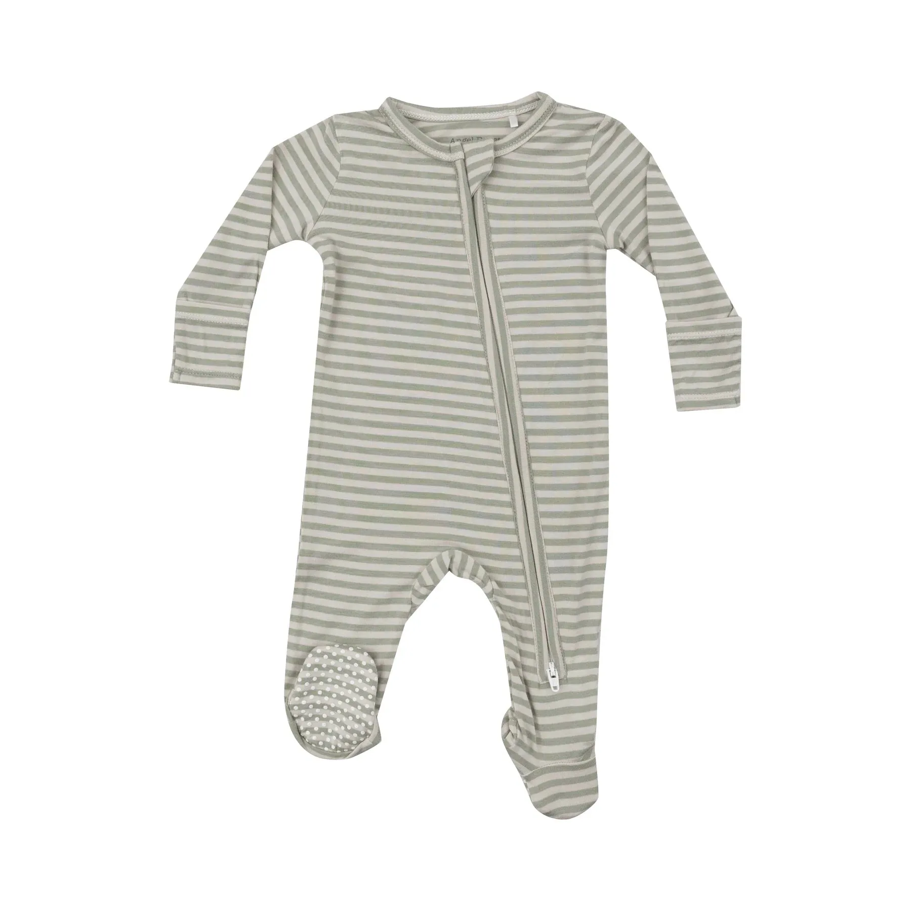 Desert Sage Stripe 2 Way Zipper Footie
