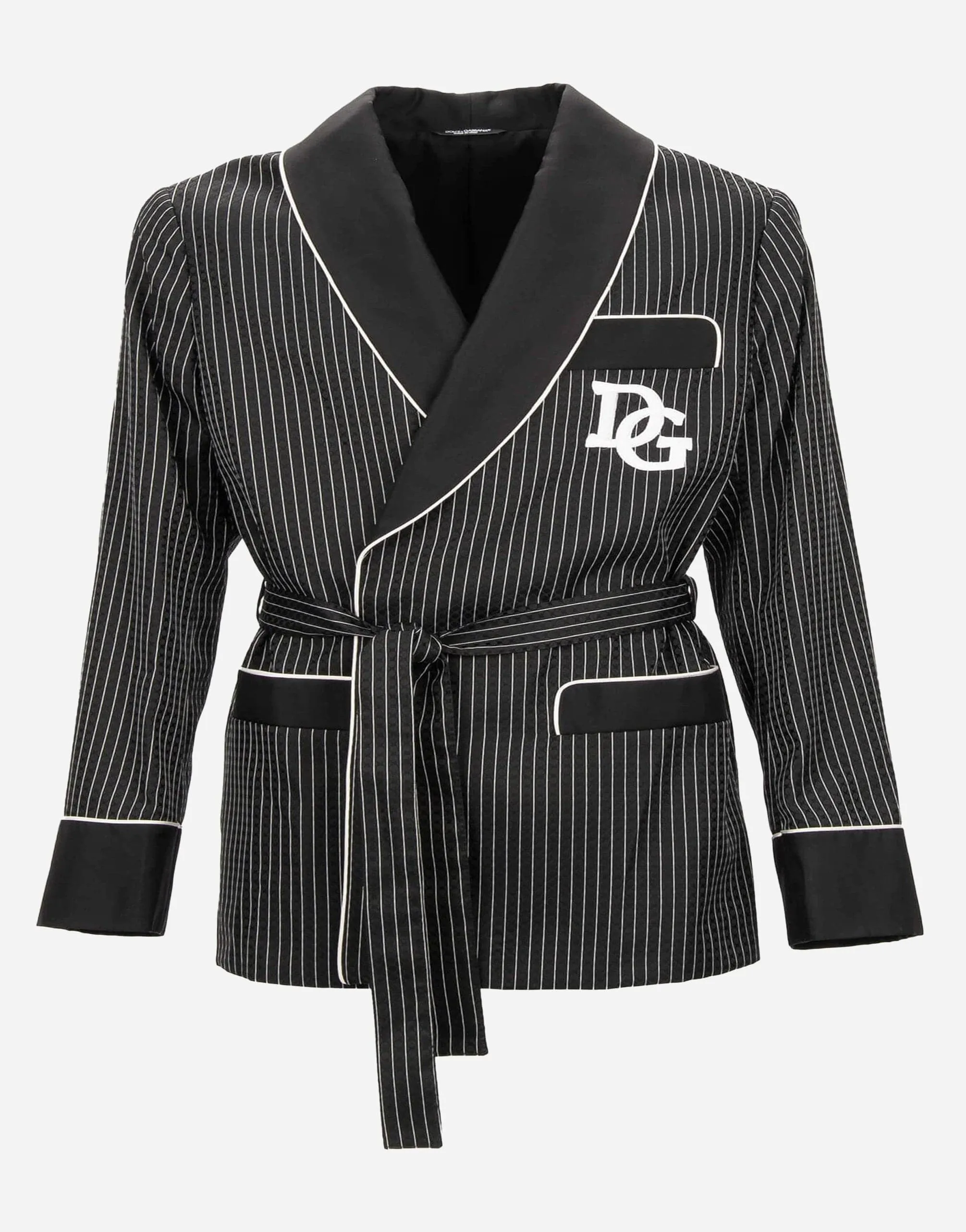 DG Patch Striped Jacquard Robe