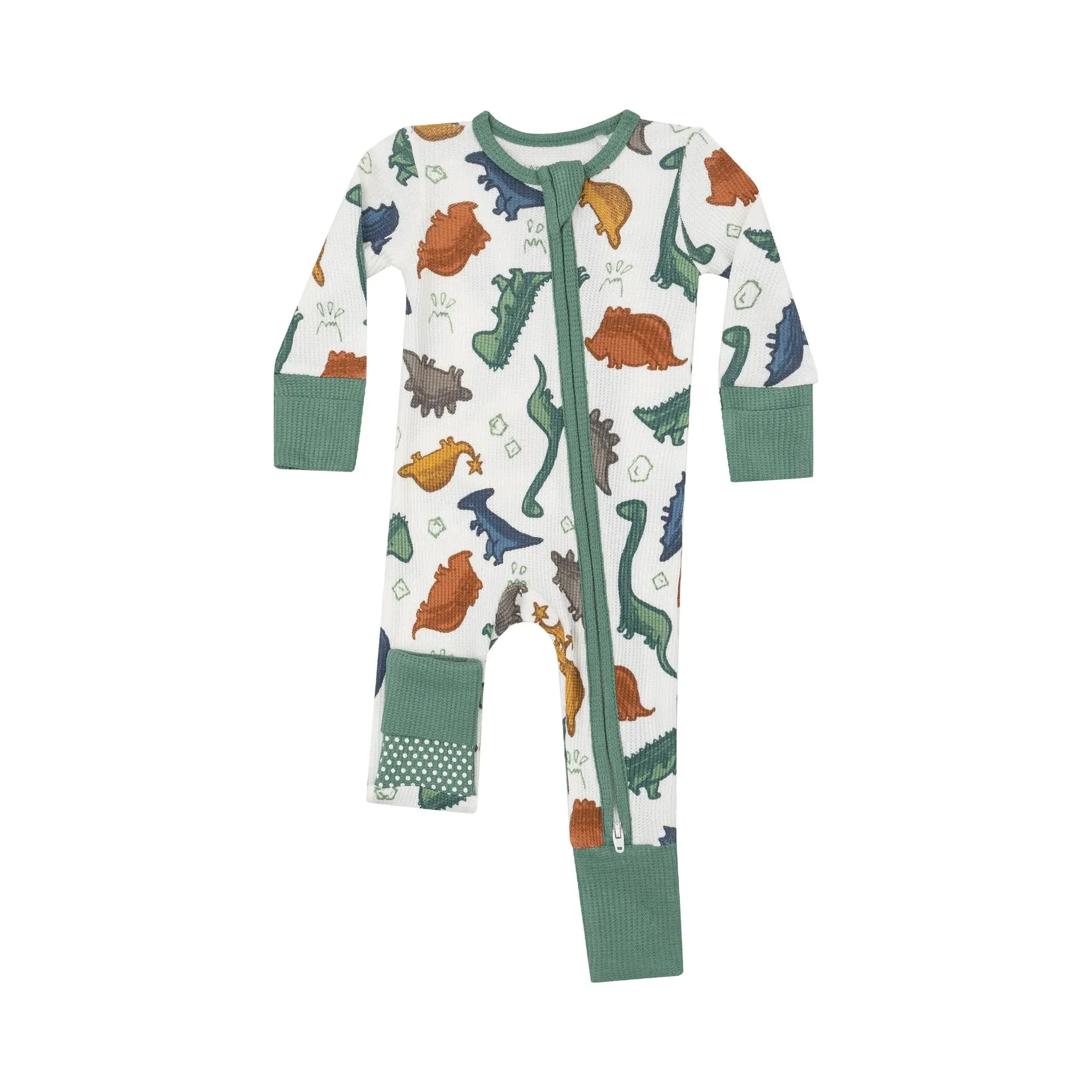 Dino Rocks Ribbed 2 Way Zipper Romper