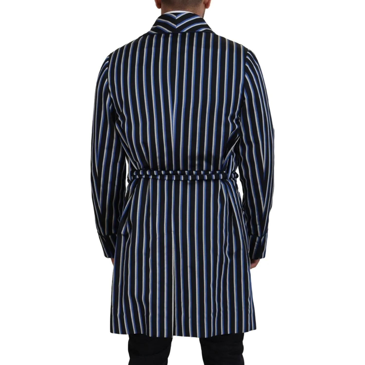 Dolce & Gabbana Elegant Striped Silk Blend Robe