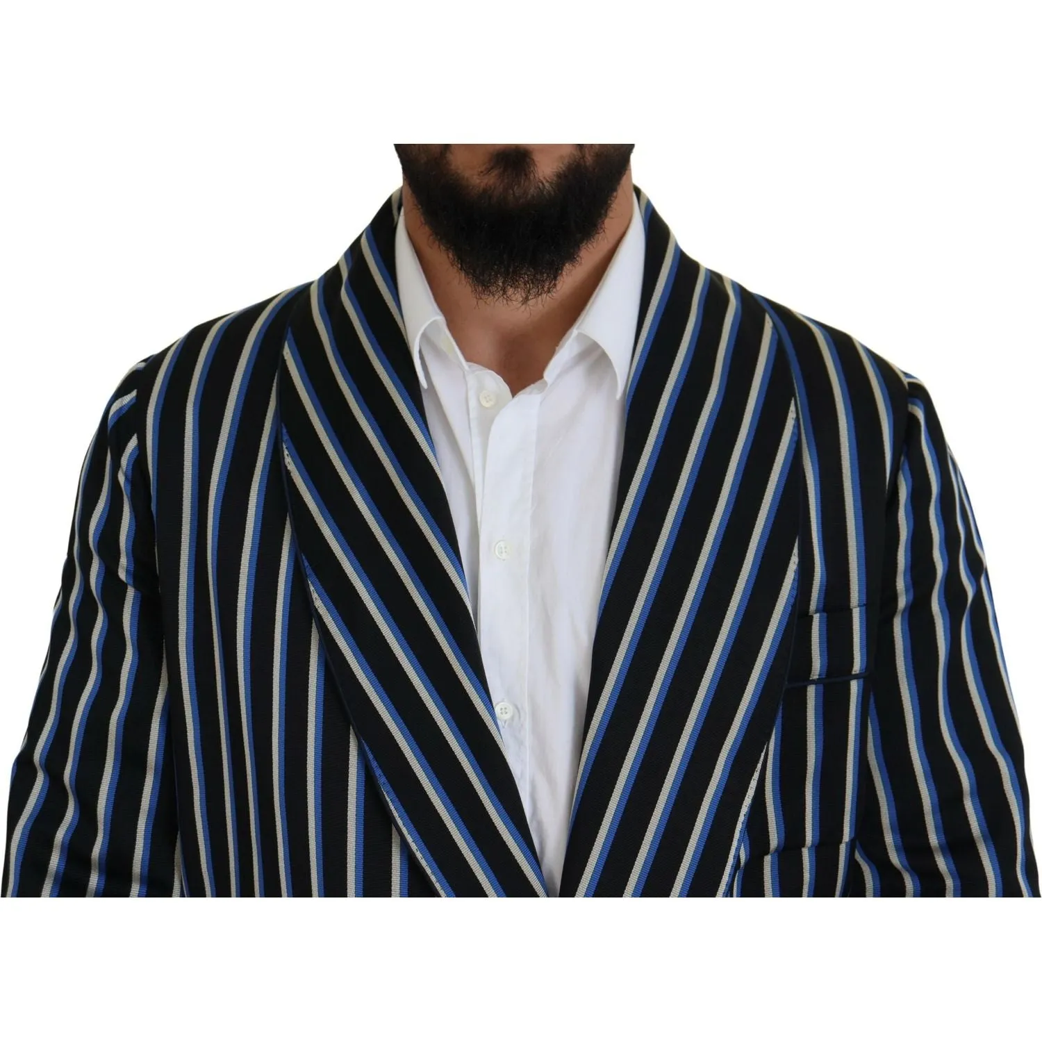 Dolce & Gabbana Elegant Striped Silk Blend Robe