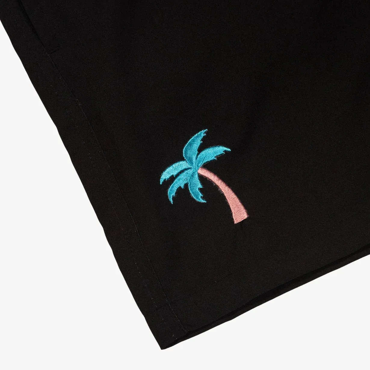 Duvin - "Palm" Swim Short (Black) - Polyester Spandex Stretchy
