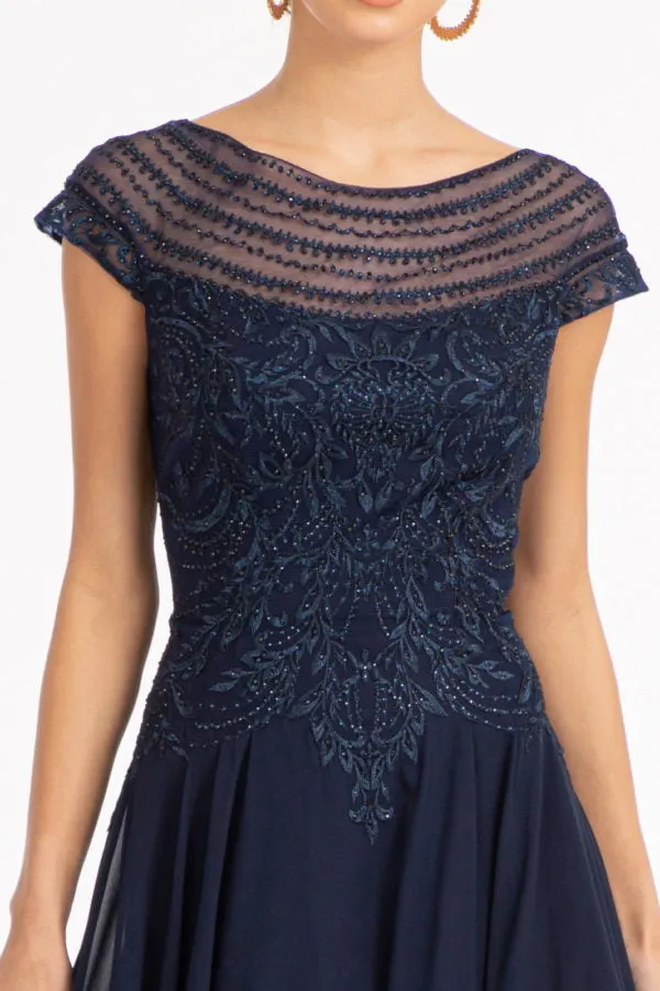Embellished Chiffon A-Line Dress GL3065