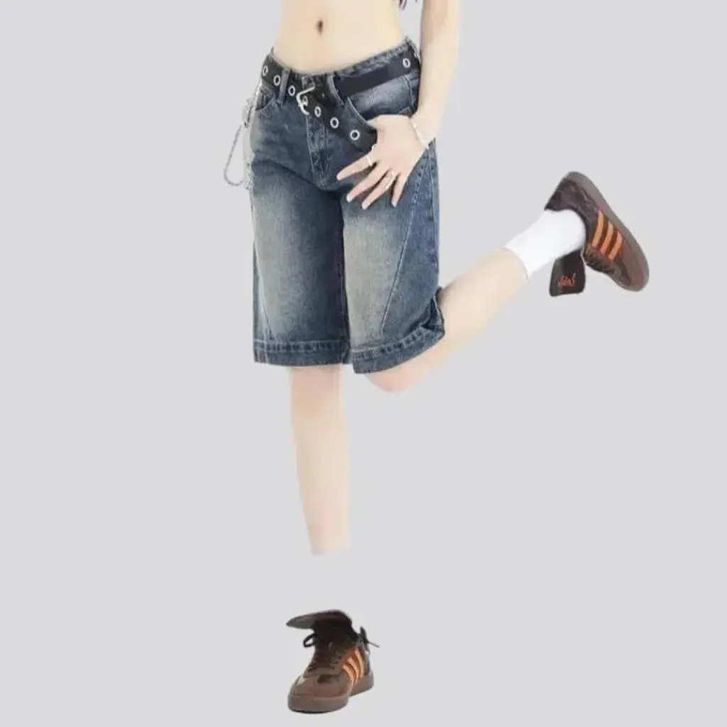 Fashion wide-leg jean shorts for women