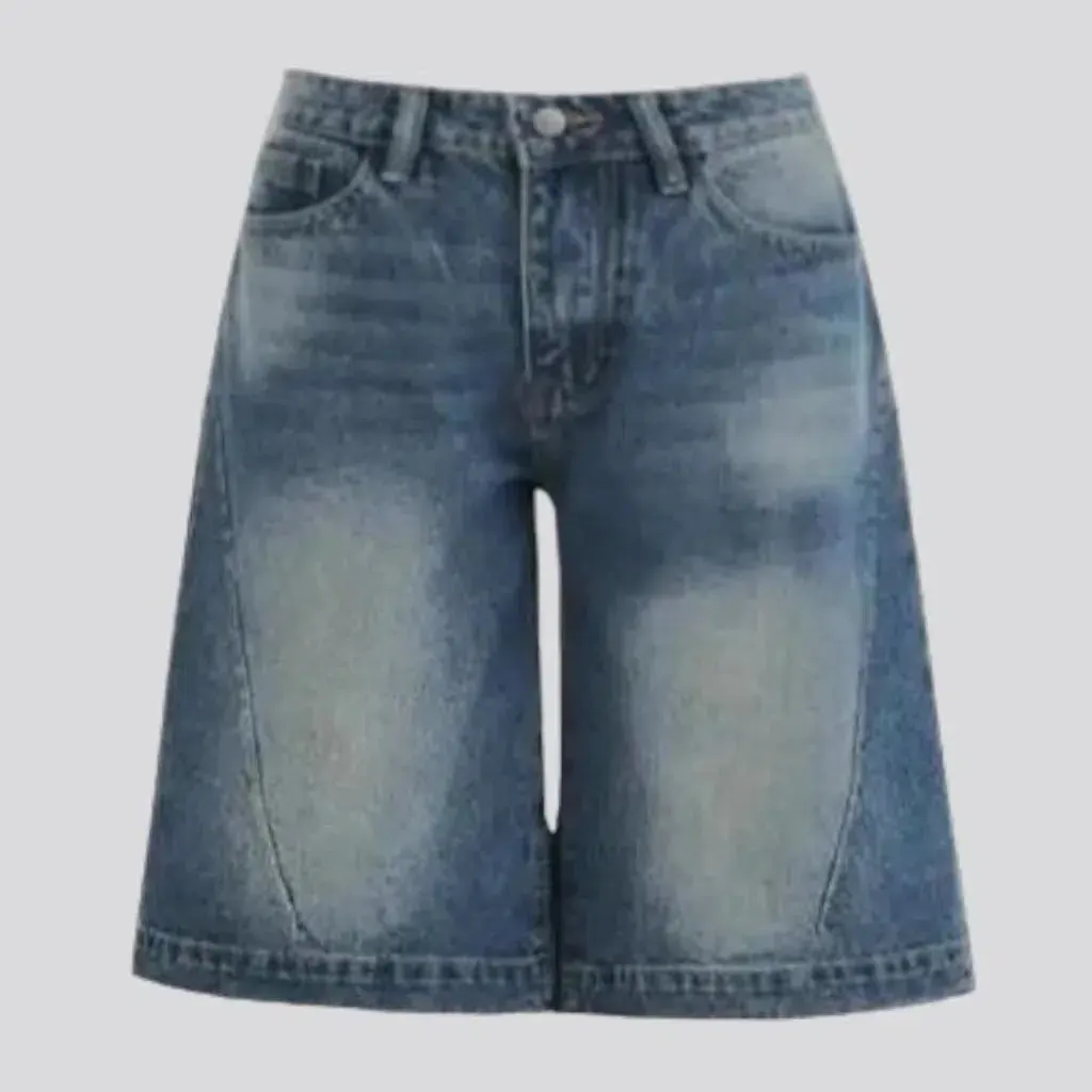 Fashion wide-leg jean shorts for women