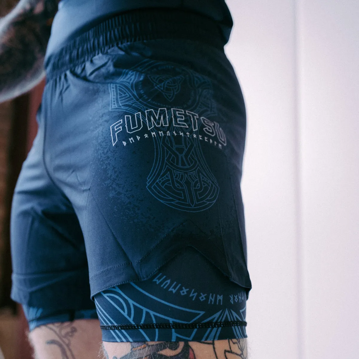 Fumetsu Mjolnir Dual Layer Fight Shorts Blue/Black