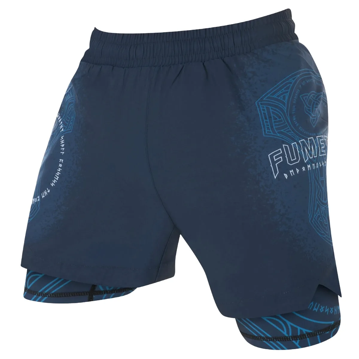 Fumetsu Mjolnir Dual Layer Fight Shorts Blue/Black