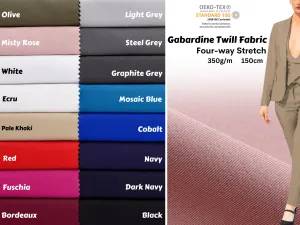 Gabardine Twill Suiting  Four-way Stretch Fabric