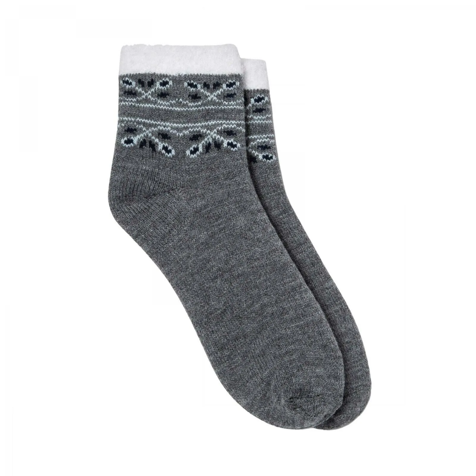 Gilligan & O'Malley Women's Fair Isle Double Lined Cozy Ankle Socks