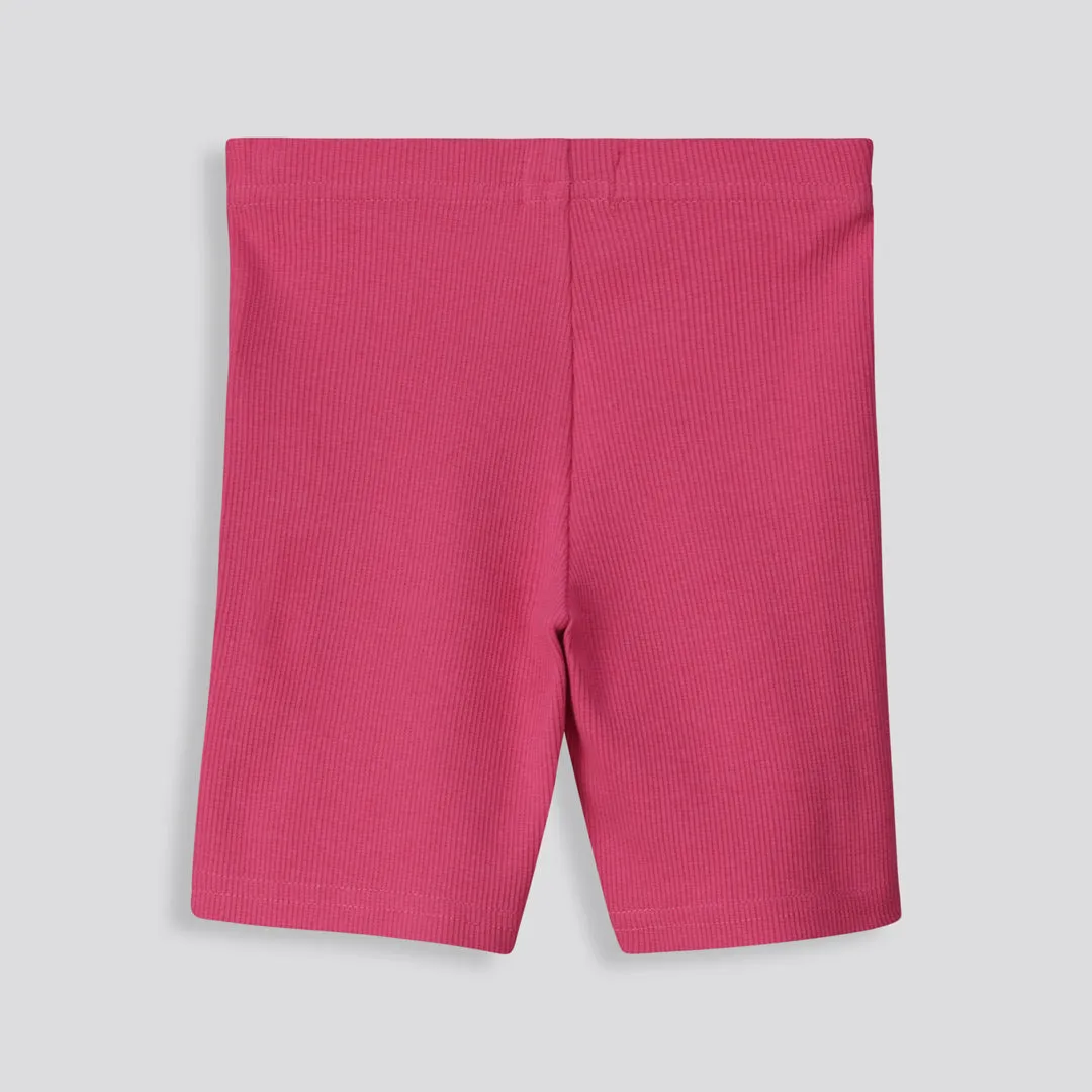 Girls Ribbed Cycle Shorts _ 153527 _ Pink