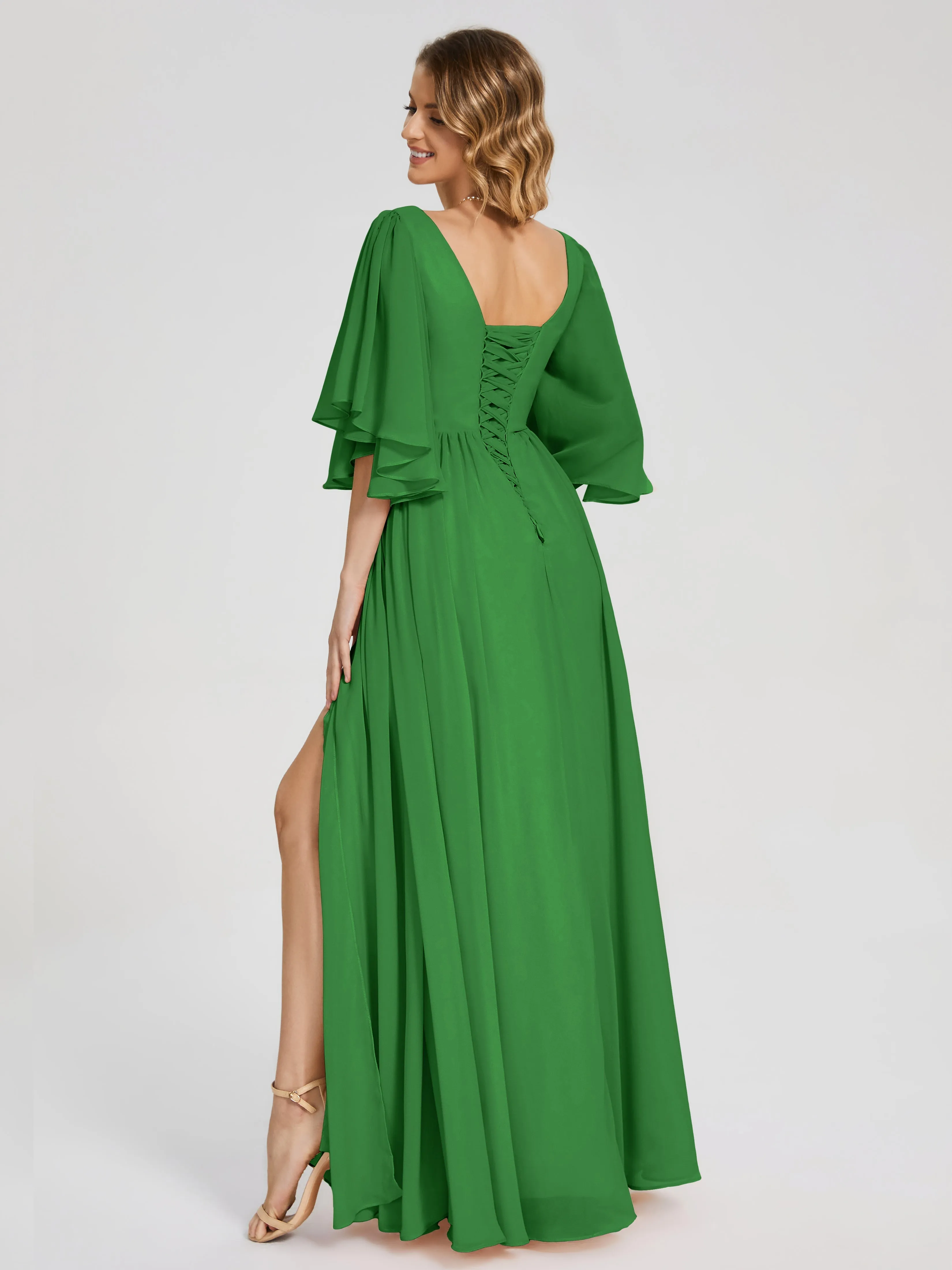 Giselle Pretty Corset Back Chiffon Bridesmaid Dresses