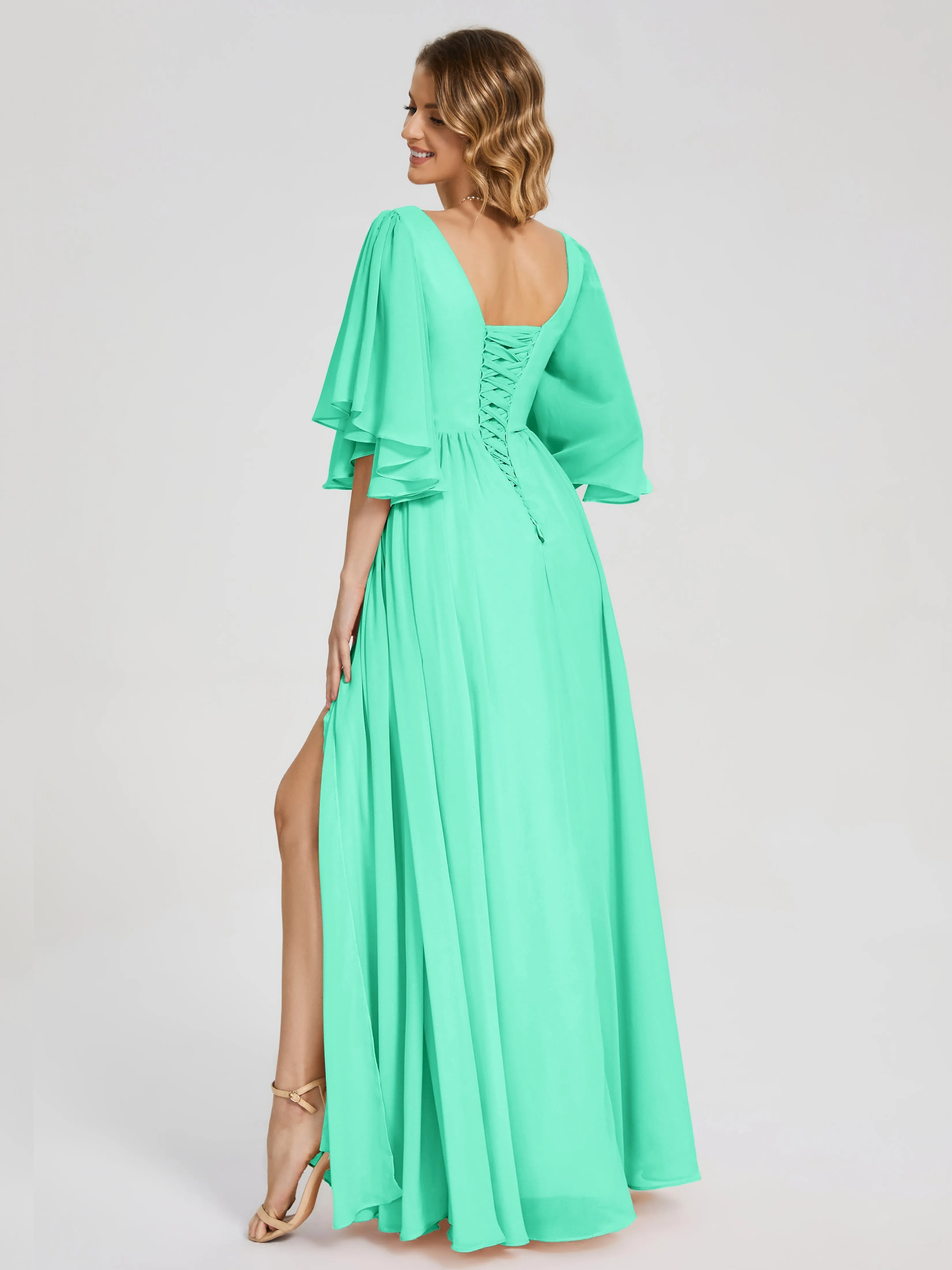 Giselle Pretty Corset Back Chiffon Bridesmaid Dresses