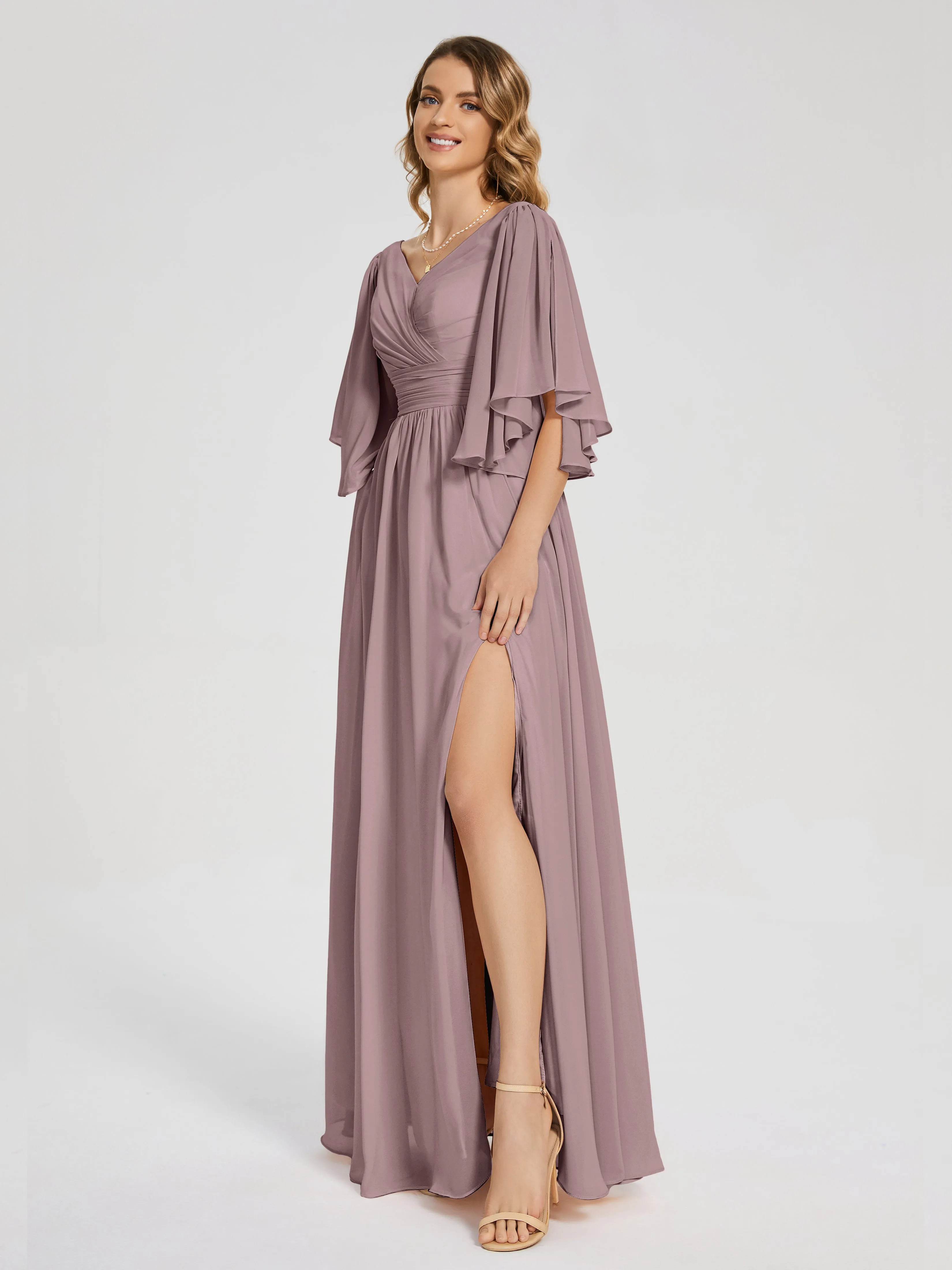 Giselle Pretty Corset Back Chiffon Bridesmaid Dresses