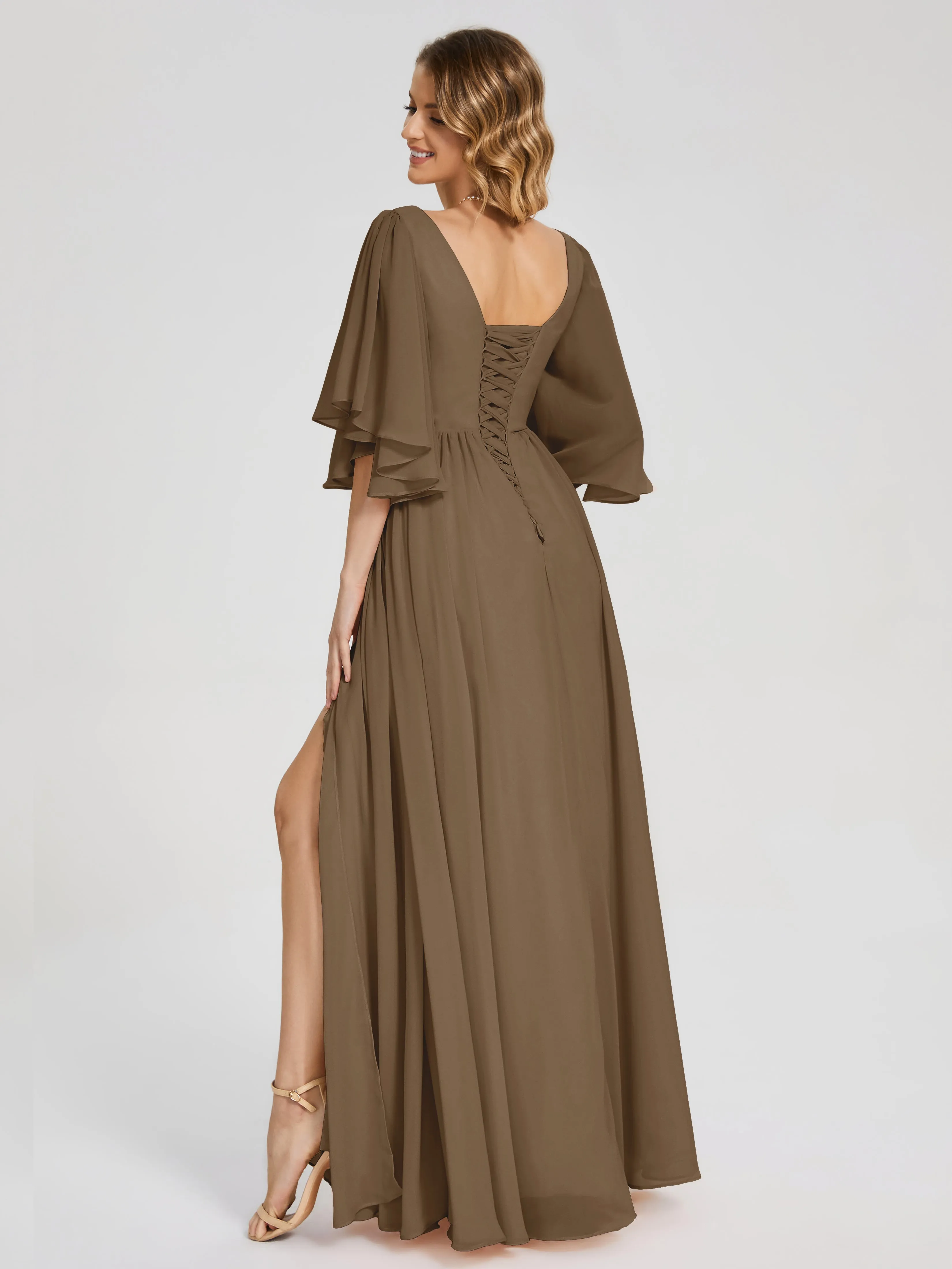 Giselle Pretty Corset Back Chiffon Bridesmaid Dresses