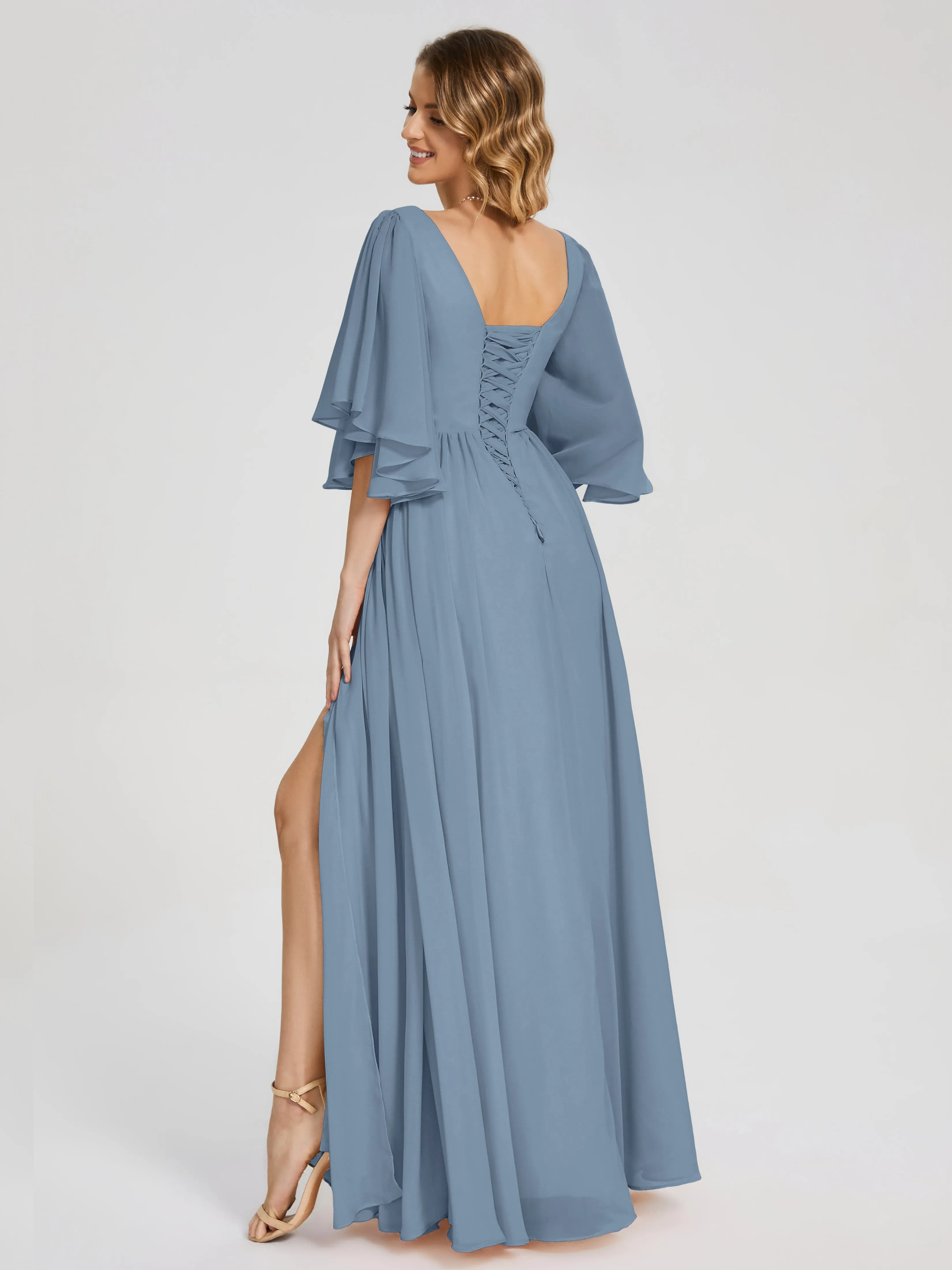 Giselle Pretty Corset Back Chiffon Bridesmaid Dresses