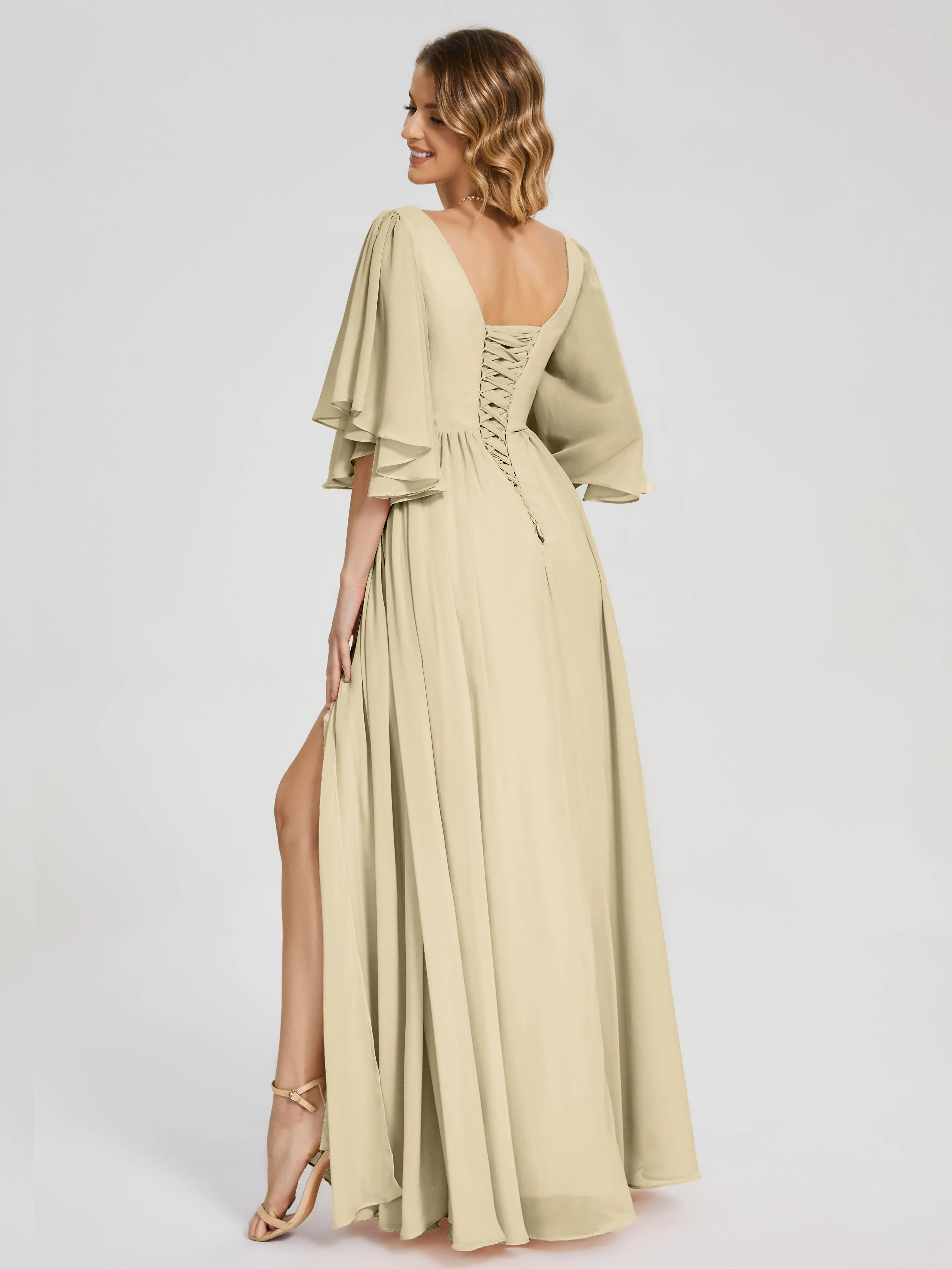 Giselle Pretty Corset Back Chiffon Bridesmaid Dresses
