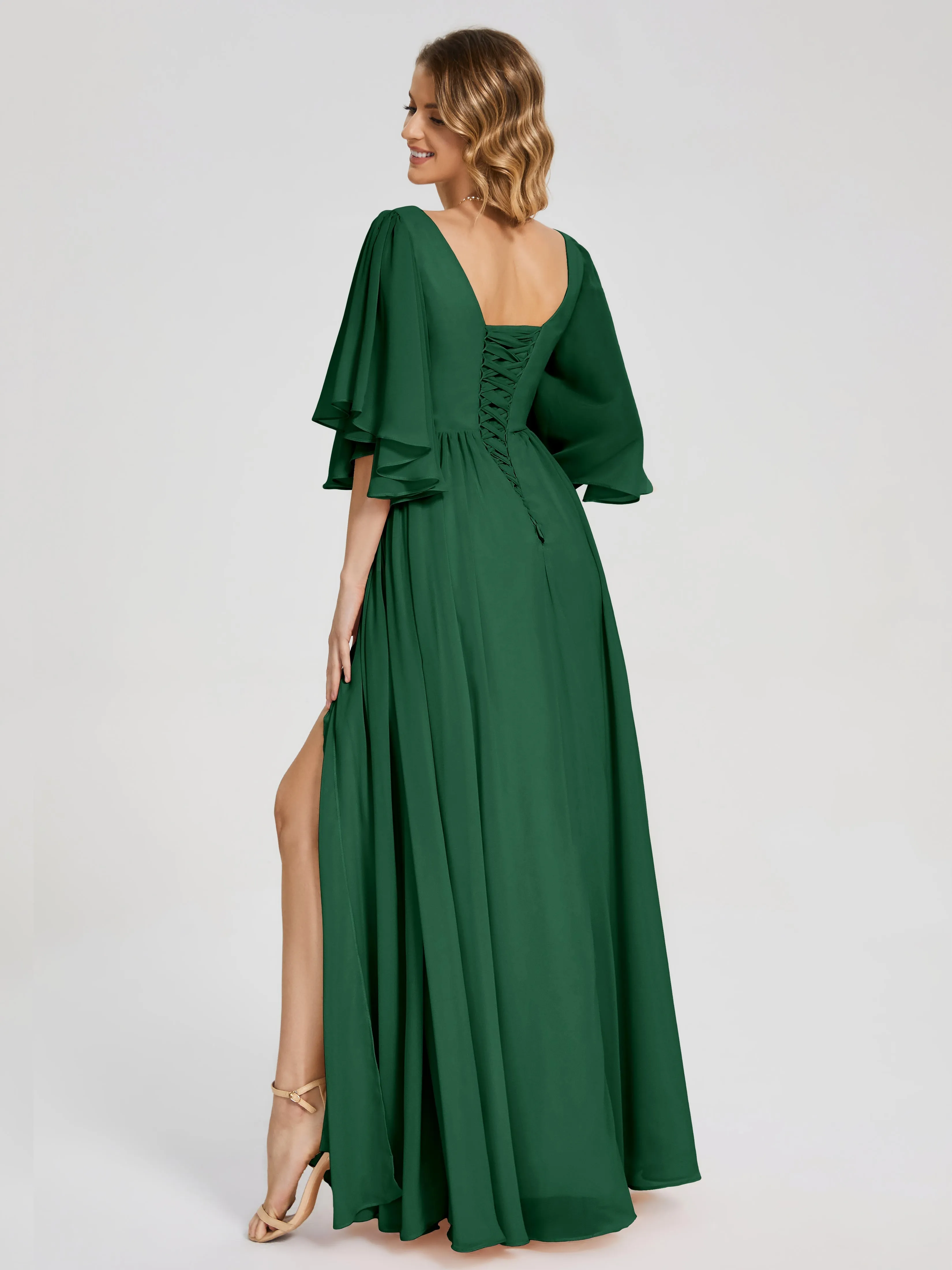 Giselle Pretty Corset Back Chiffon Bridesmaid Dresses